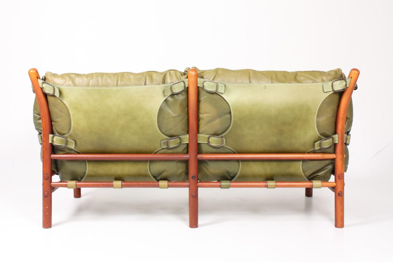 Midcentury Sofa in Patinated Leather by Arne Norell, Made in Sweden, 1960s For Sale 3
