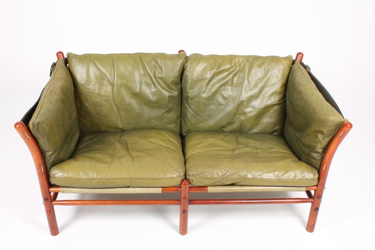 Midcentury Sofa aus patiniertem Leder von Arne Norell:: Schweden:: 1960er Jahre (Schwedisch) im Angebot