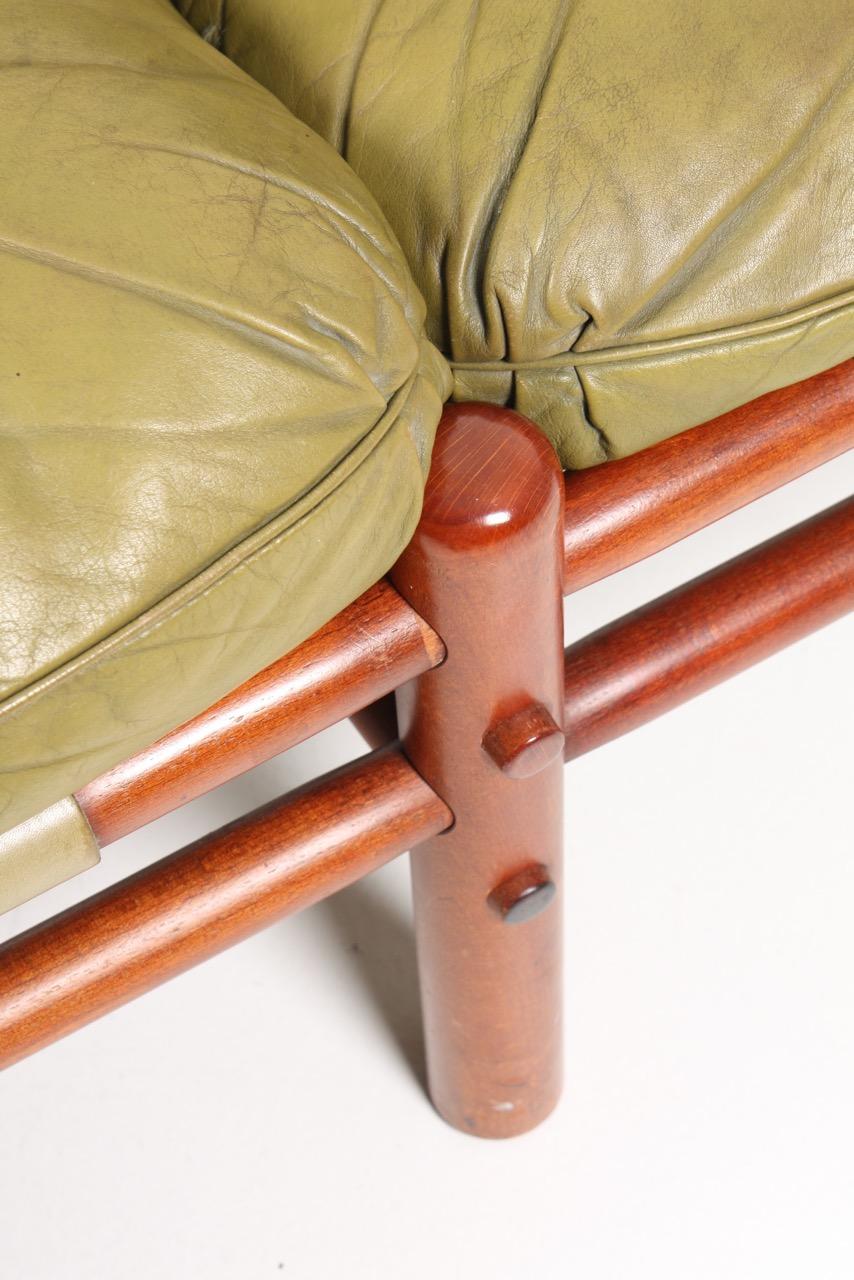 Mid-20th Century Midcentury Sofa in Patinated Leather by Arne Norell, Made in Sweden, 1960s