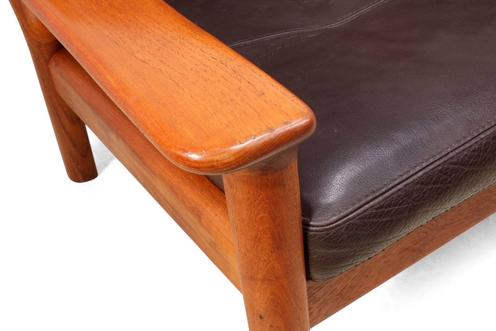 Midcentury Sofa in Teak and Leather by Glostrop 2