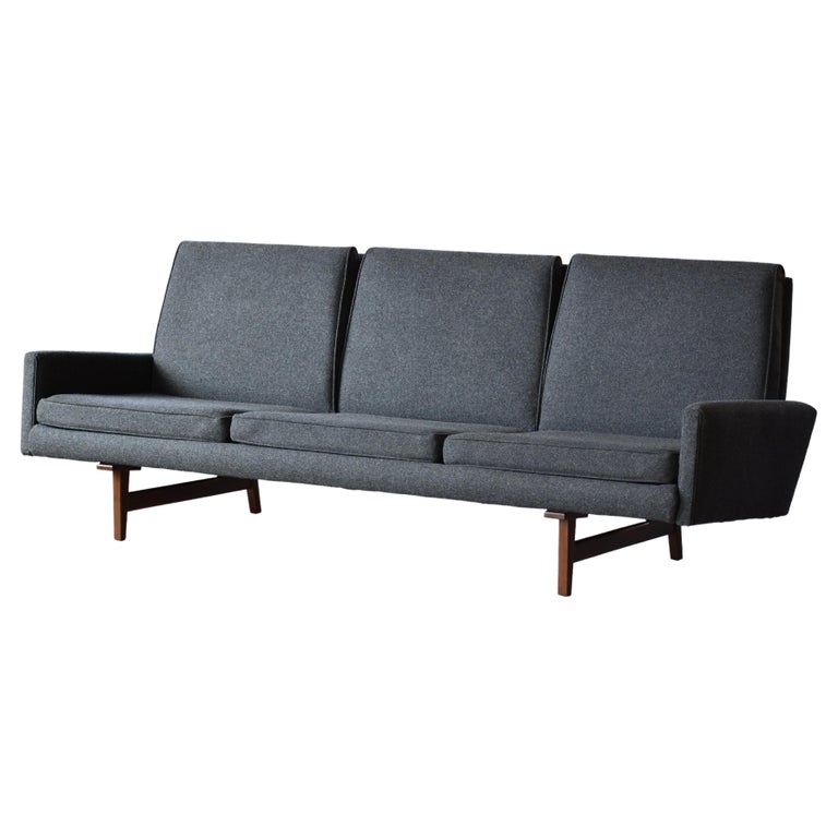 MidCentury Sofa in Walnut by Jens Risom Newly Reupholstered in