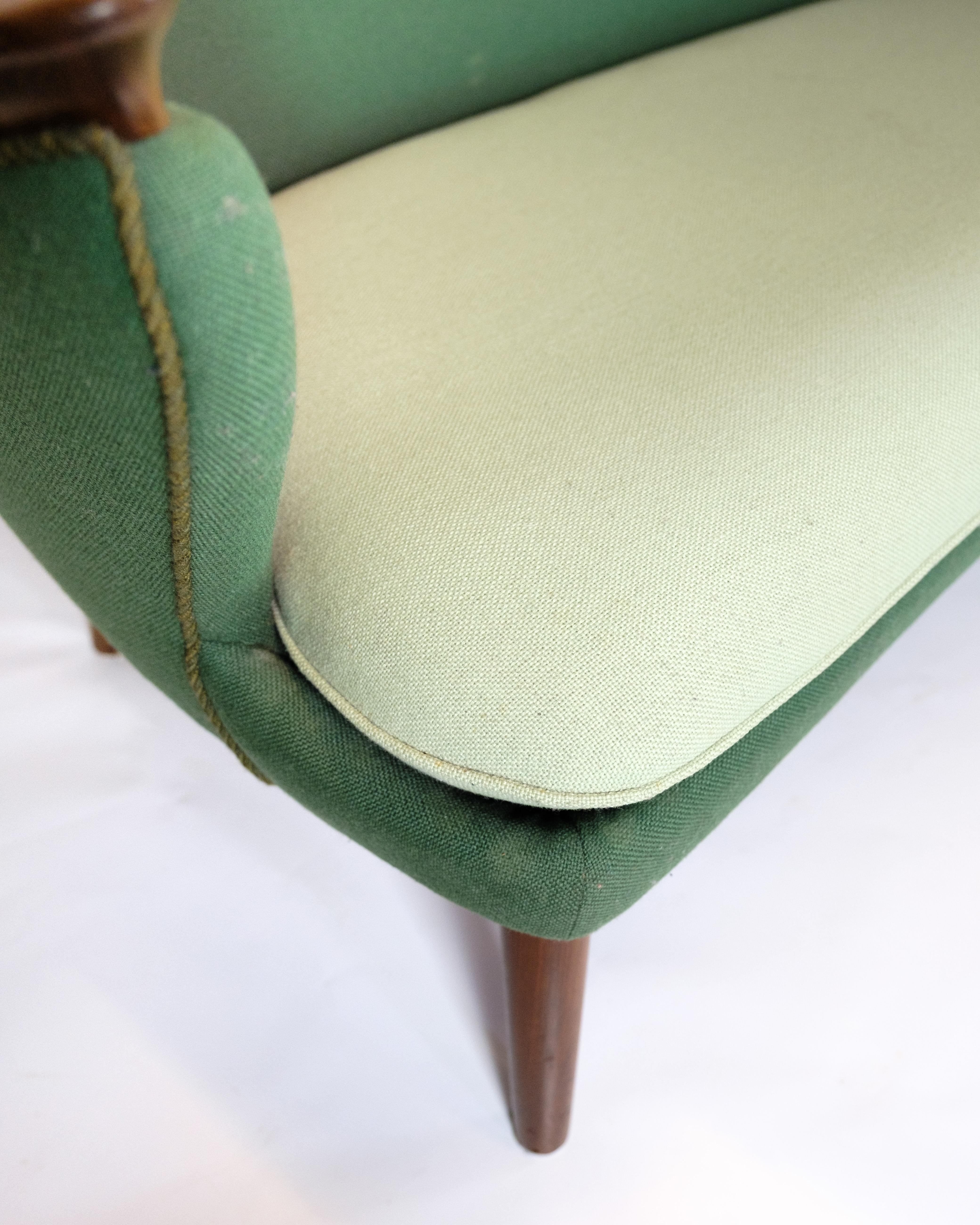 Mid-Century-Sofa Modell 220 mit Beinen in Palisander & Grün Stoff von Kurt Olsen im Zustand „Gut“ im Angebot in Lejre, DK