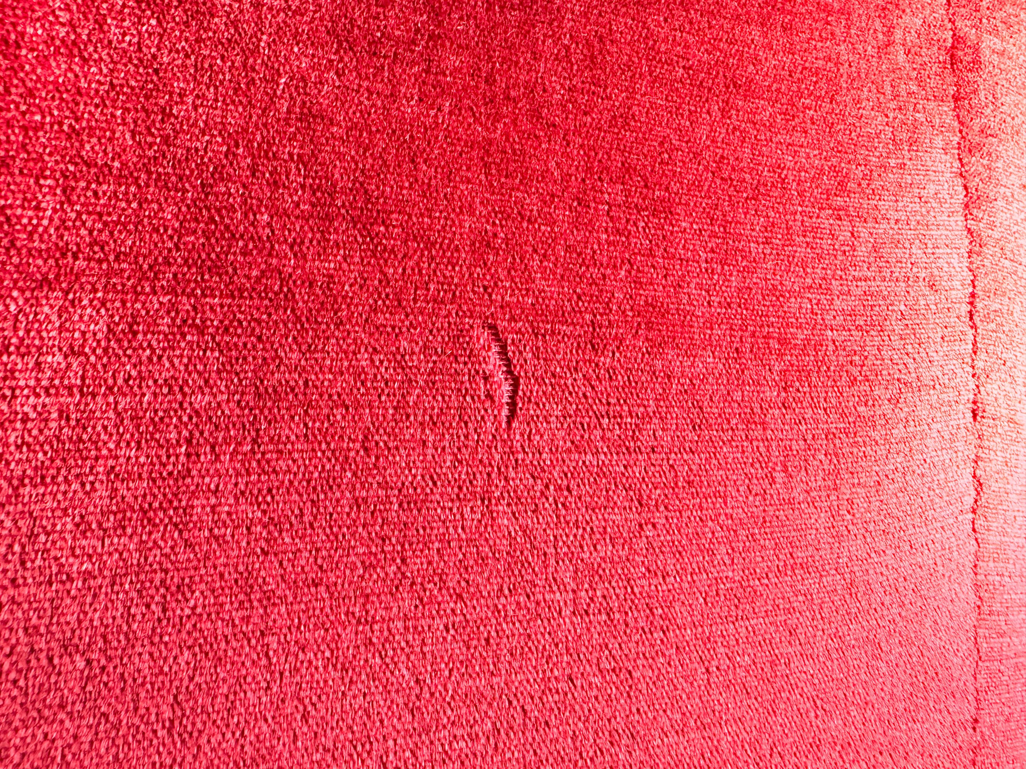 Mid Century Sofa Vintage Couch 1960er rot retro samt For Sale 6