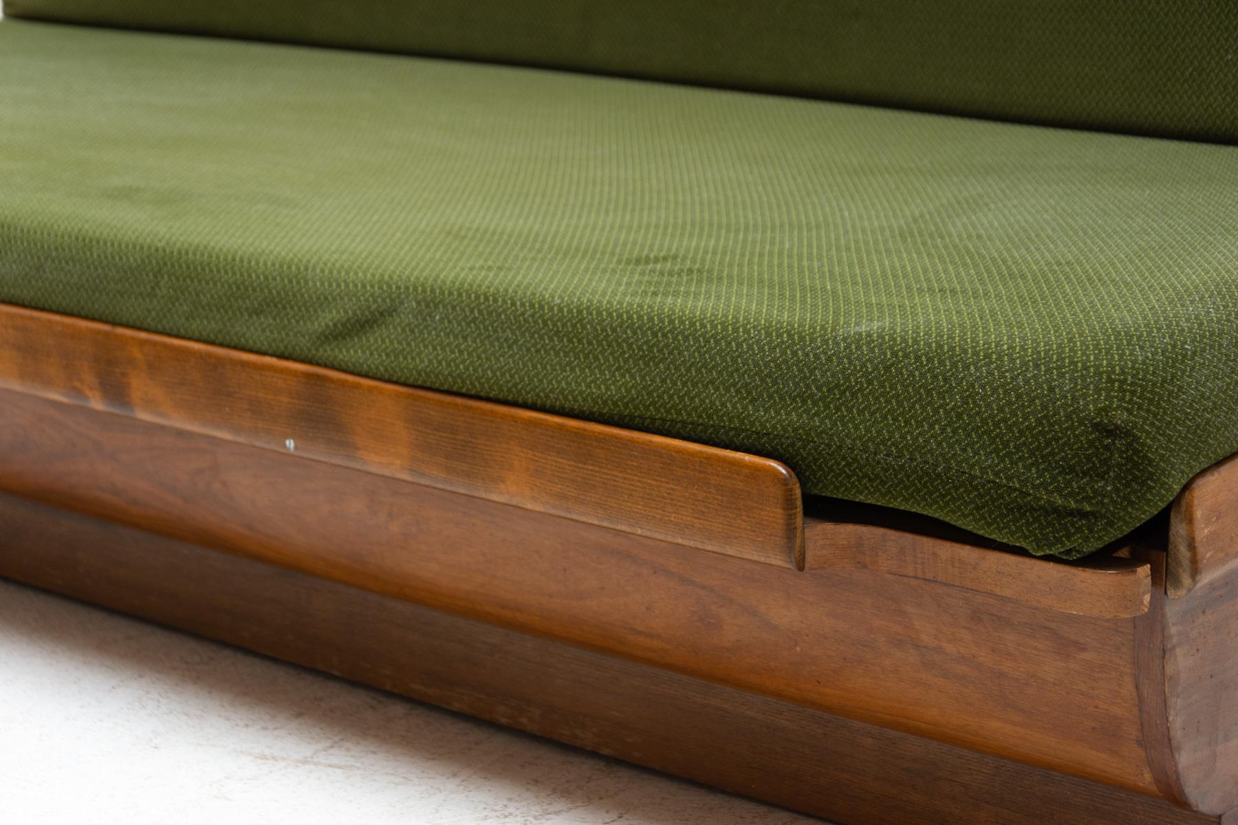 Czech Mid Century Sofabed in Walnut by Jindrich Halabala for UP Zavody, 1950´s