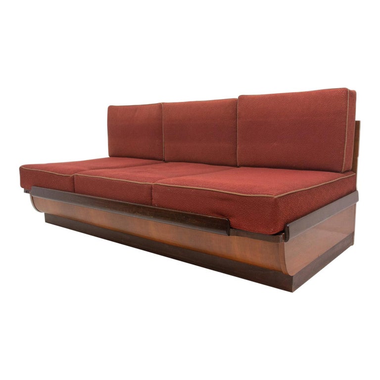 Midcentury Sofa Bed In Walnut By, 1950 S Style Sofa Bed