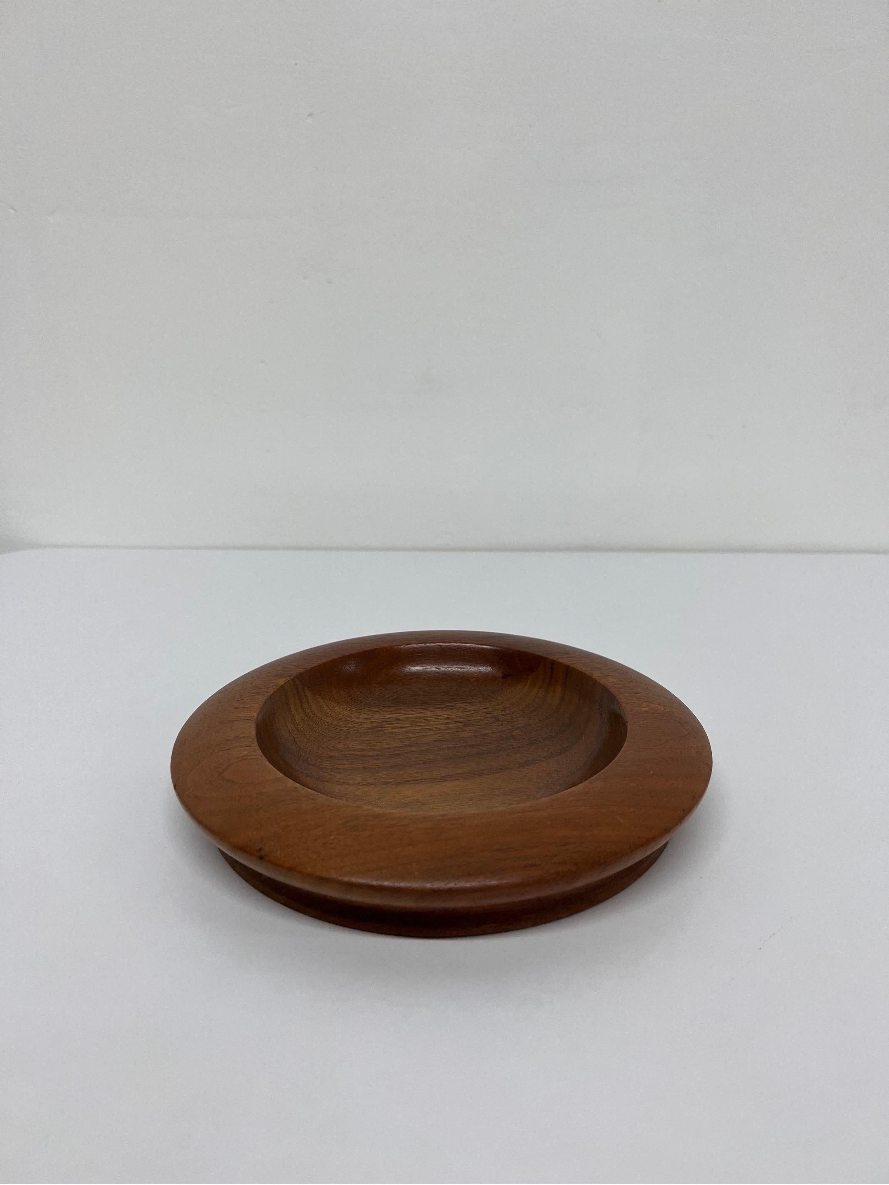 Solid American walnut catchall, ashtray or small bowl from the 1950s.