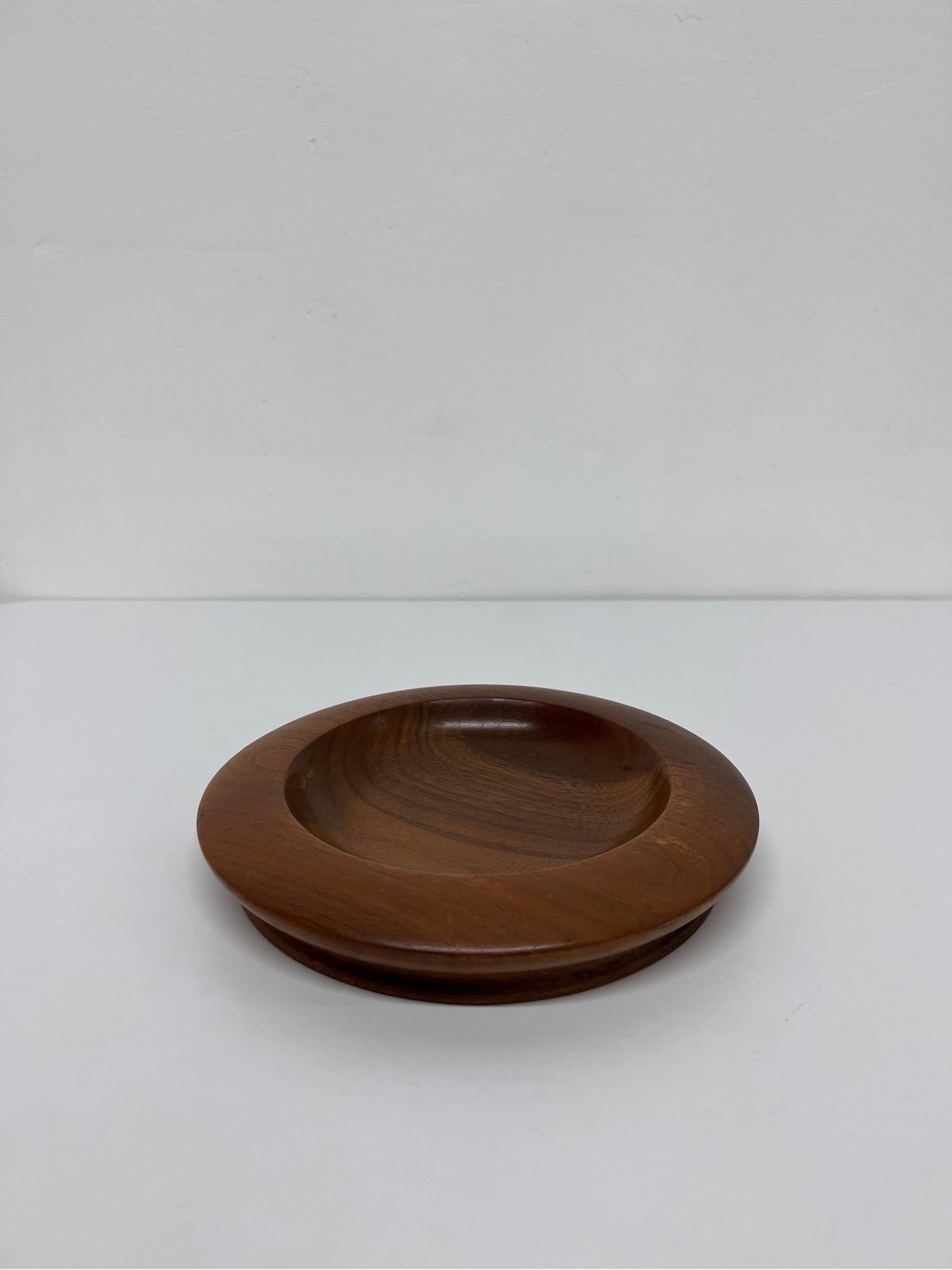 Mid-Century Modern Mid-Century Solid American Walnut Bowl or Catchall, 1950s For Sale