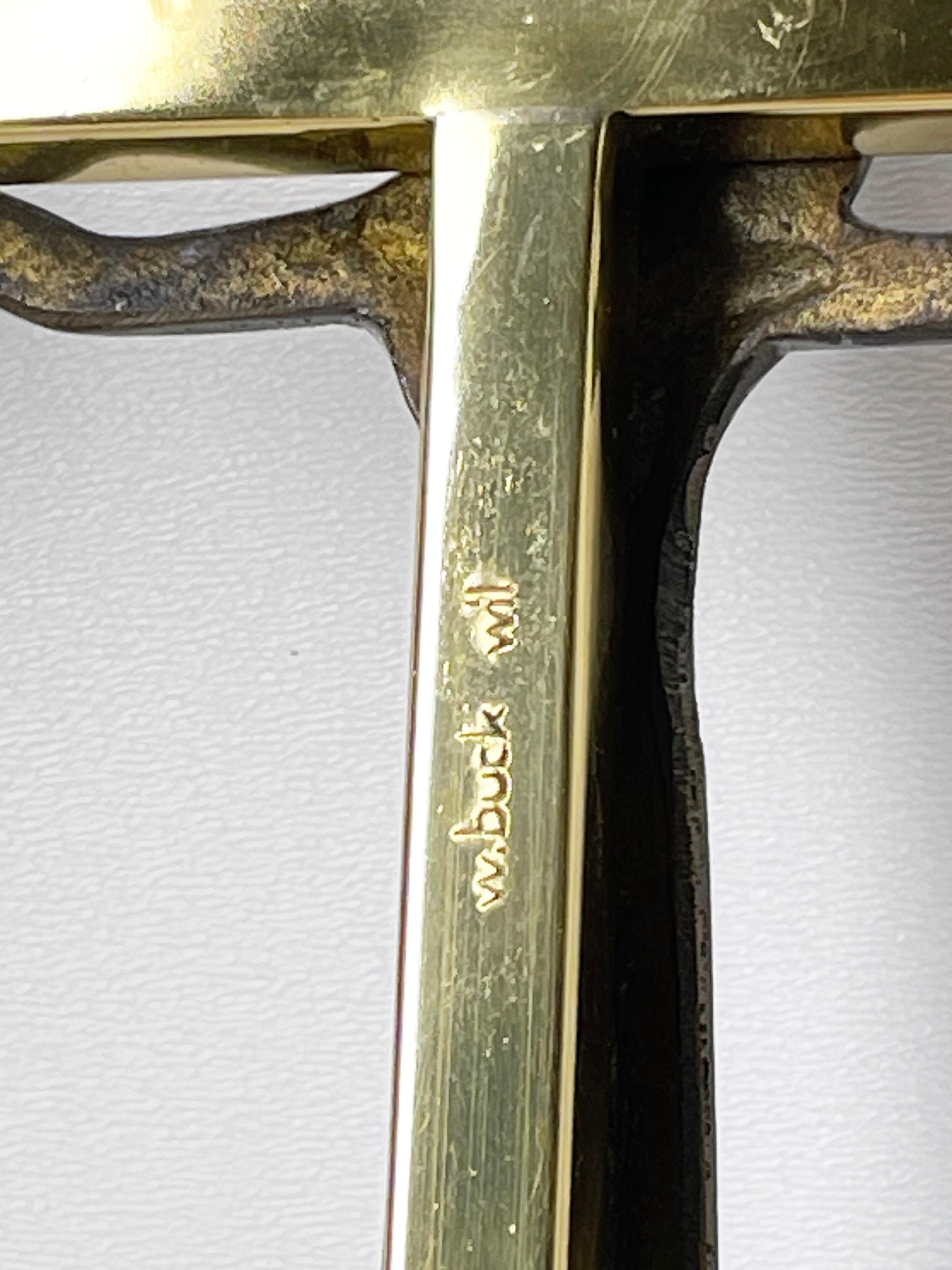 Mid Century Solid Brass Crucifix by Willy Buck, Switzerland In Good Condition For Sale In Bern, CH