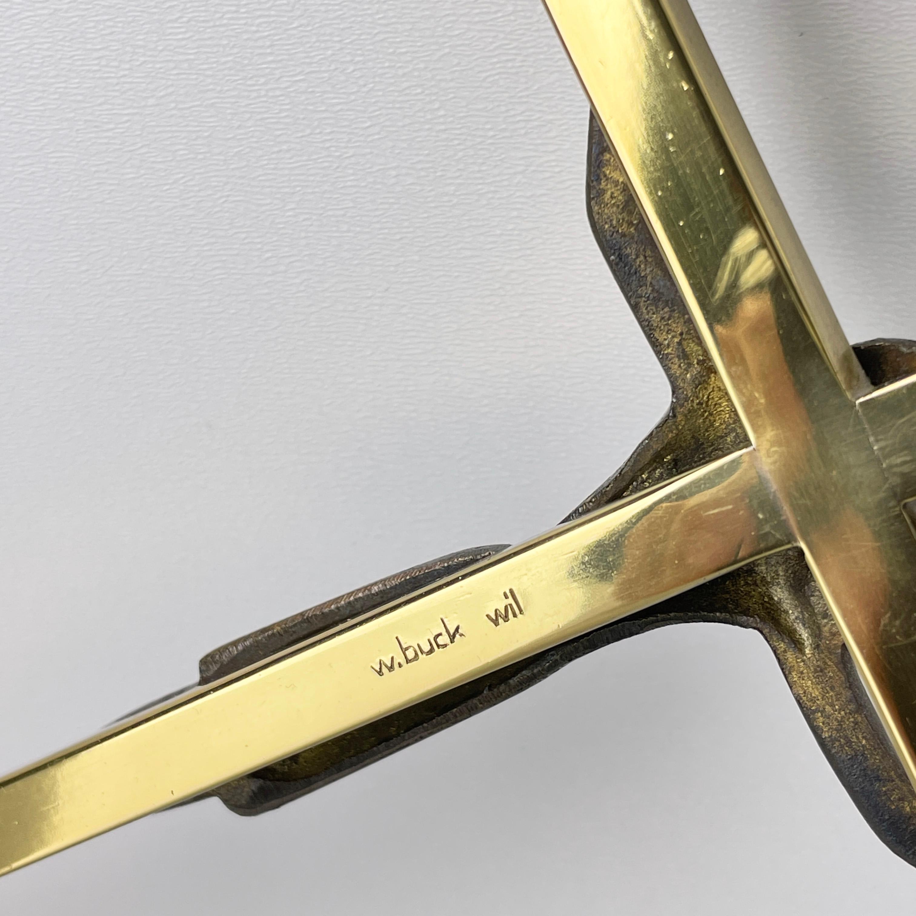 Mid Century Solid Brass Crucifix by Willy Buck, Switzerland For Sale 1