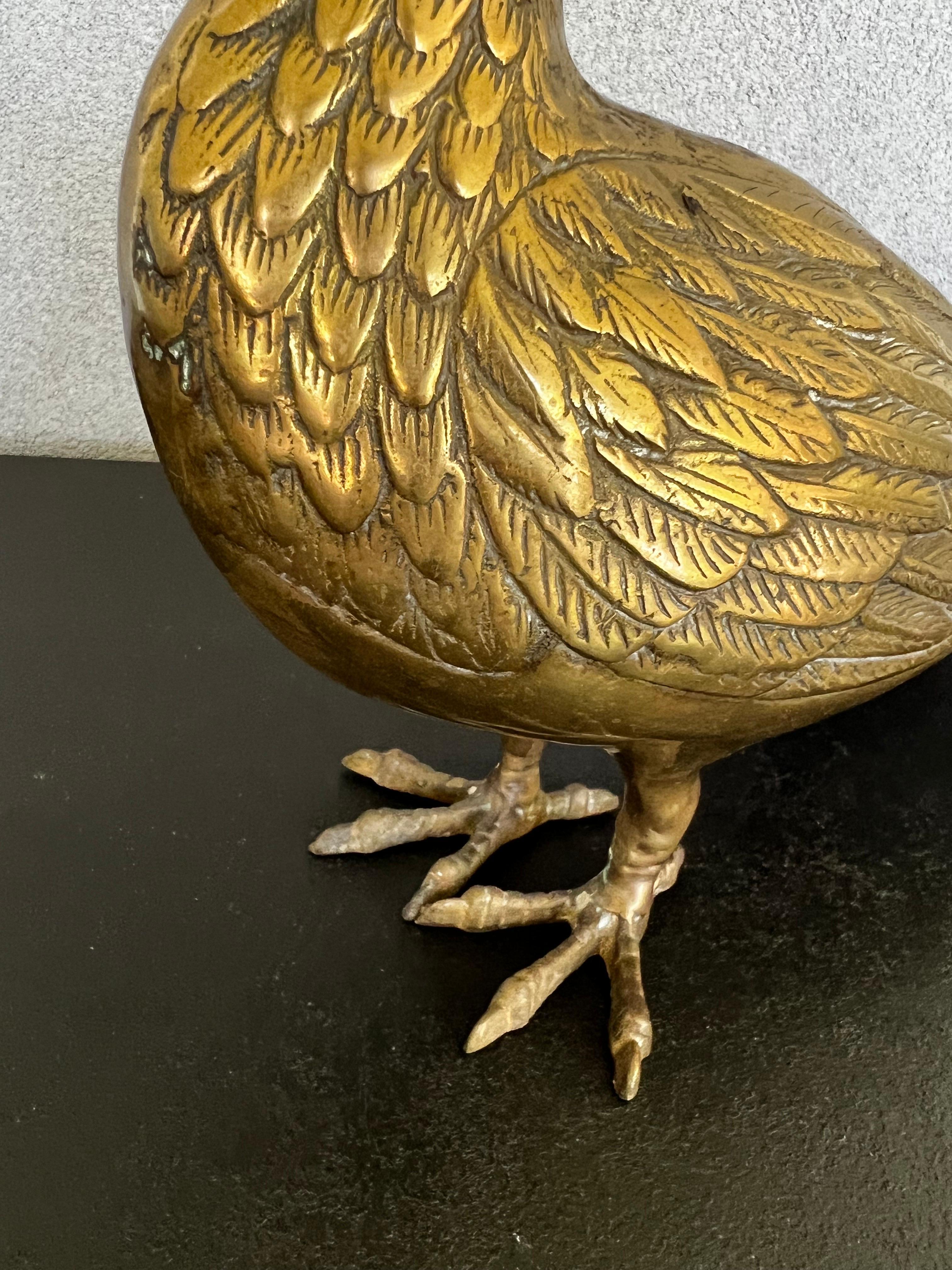 Mid-Century Modern Mid-Century Solid Brass Peacock   For Sale