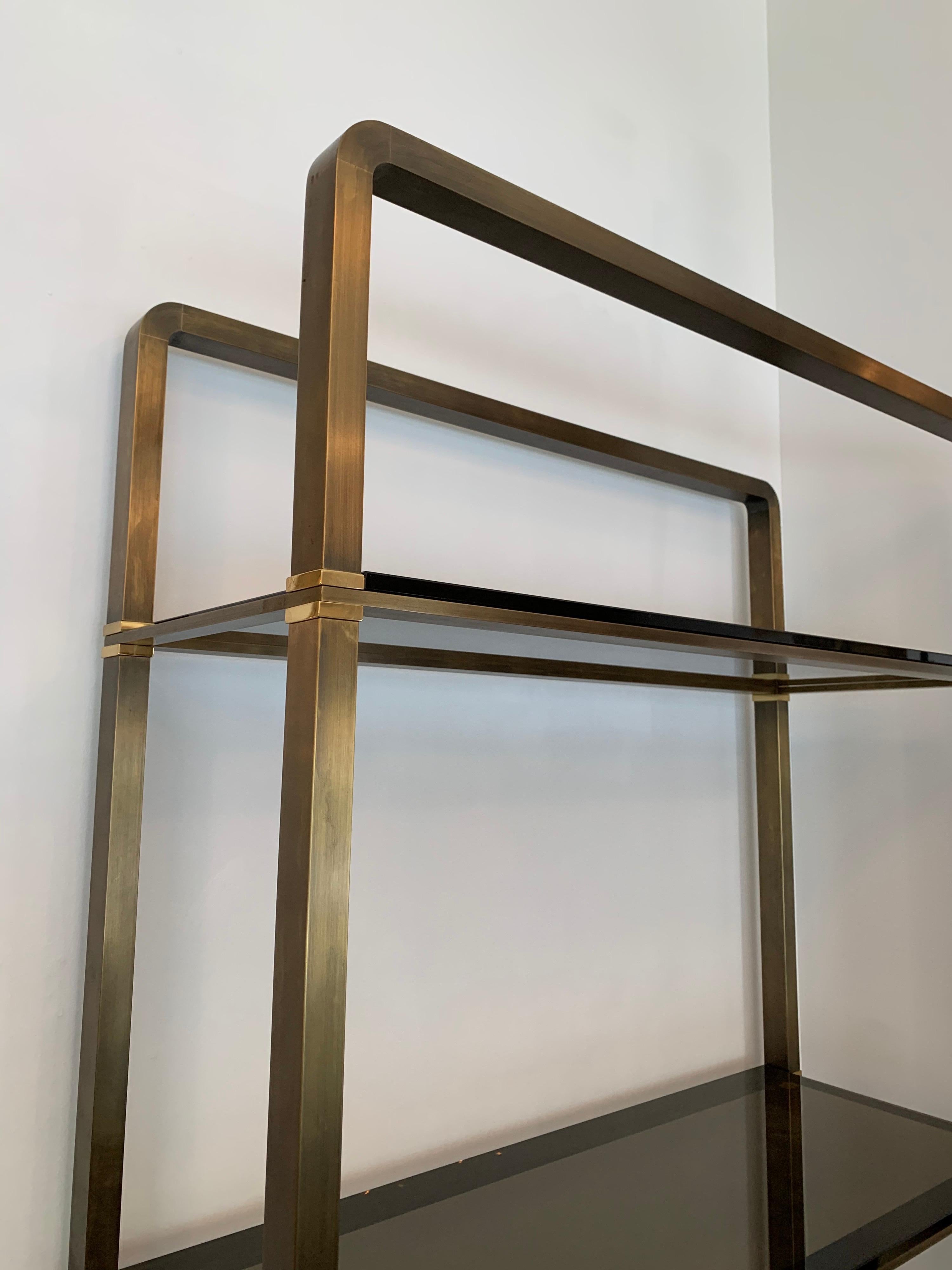 Mid-20th Century Midcentury Solid Bronze and Glass Étagère by Paul M. Jones For Sale