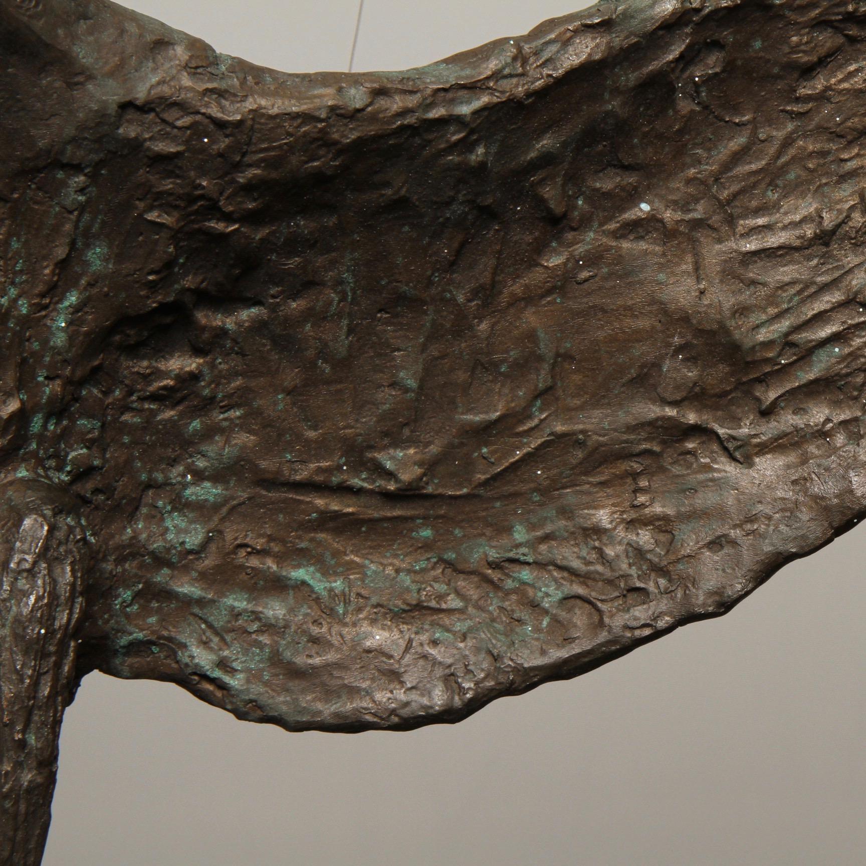 Midcentury Solid Bronze Heron Sculpture For Sale 7
