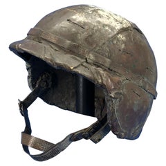 Midcentury Solid Bronze Sculpture Of A US Army Helmet