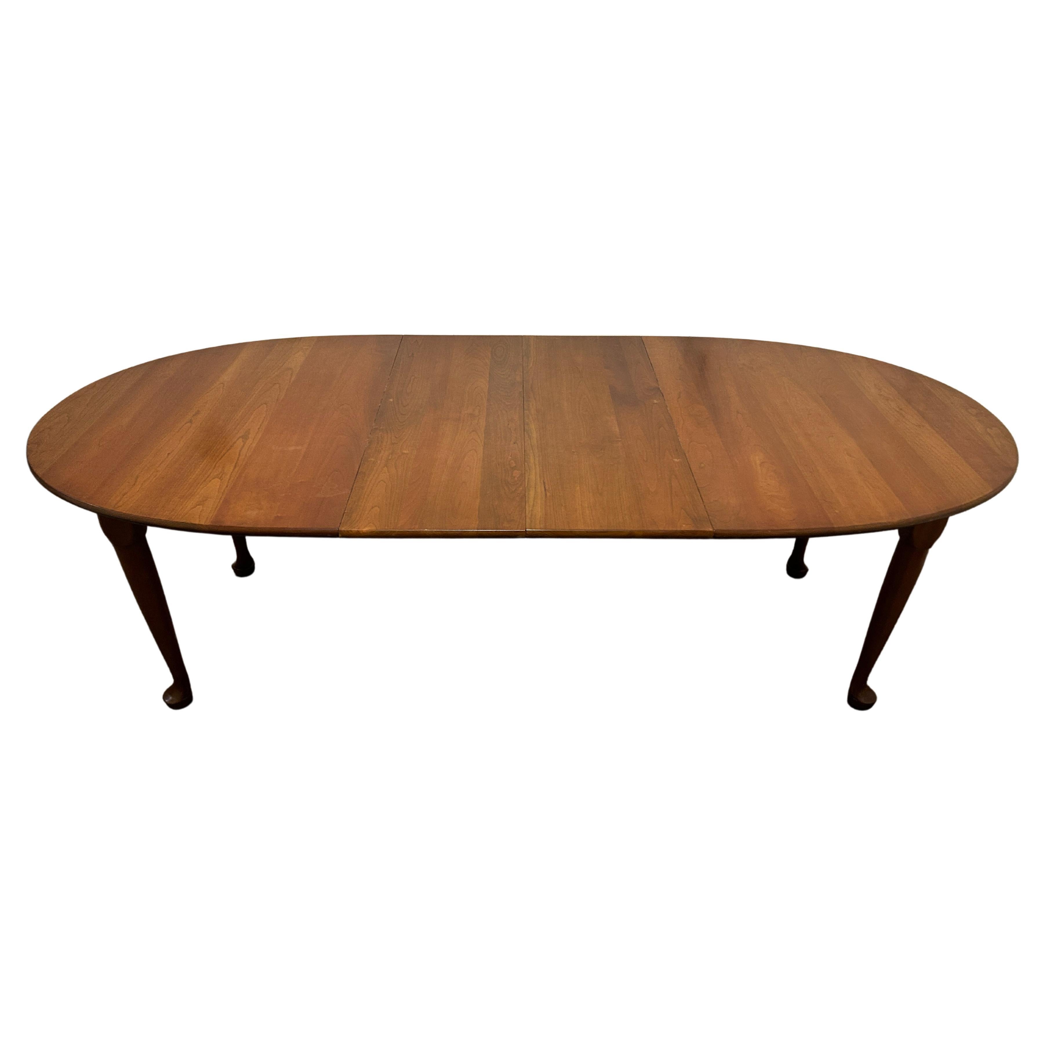 Mid Century Solid cherry oval dining table with 2 leaves by Stickley
