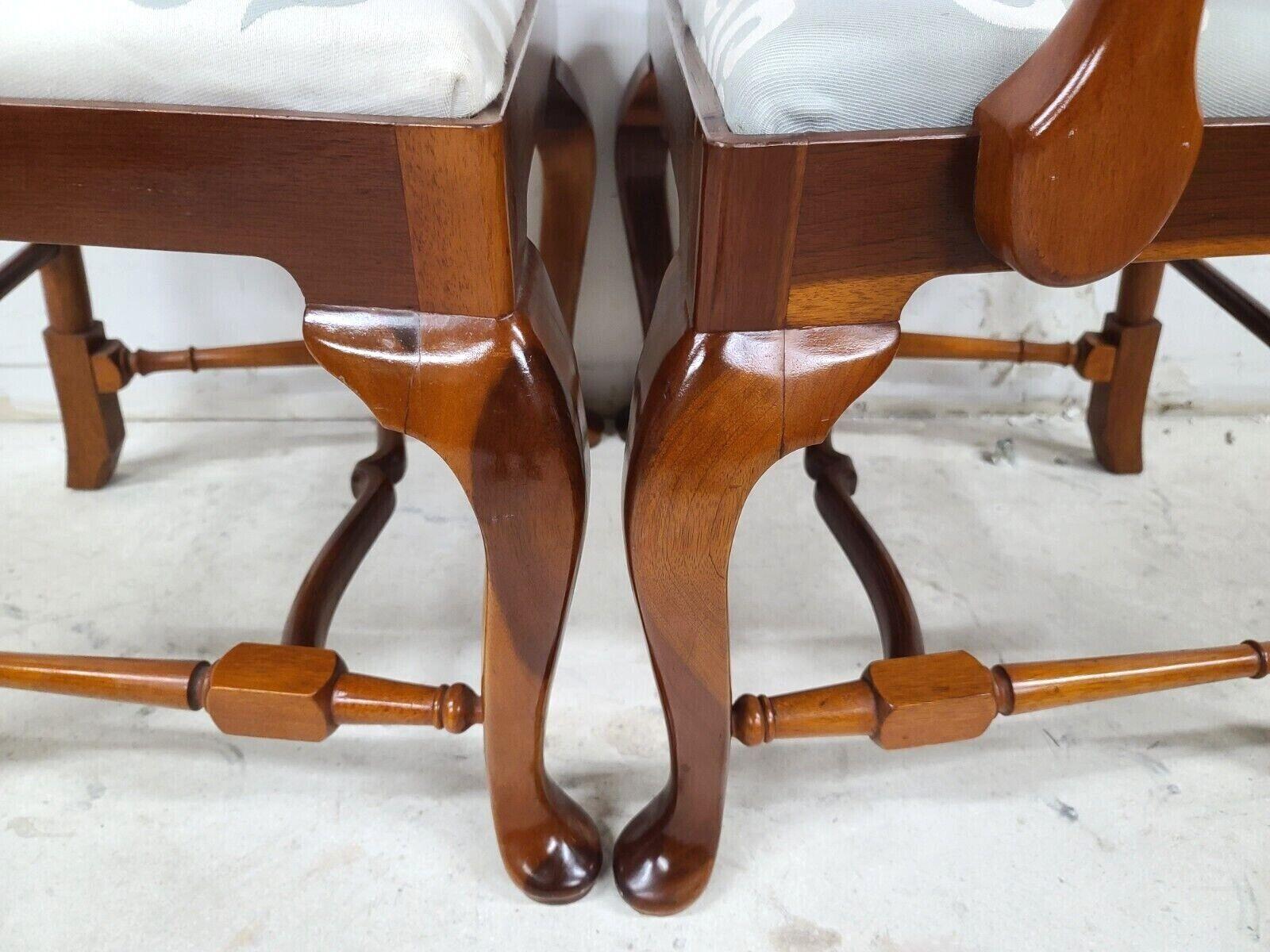 Mid Century Solid Cherry Queen Anne Dining Chairs, Set of 6 For Sale 6