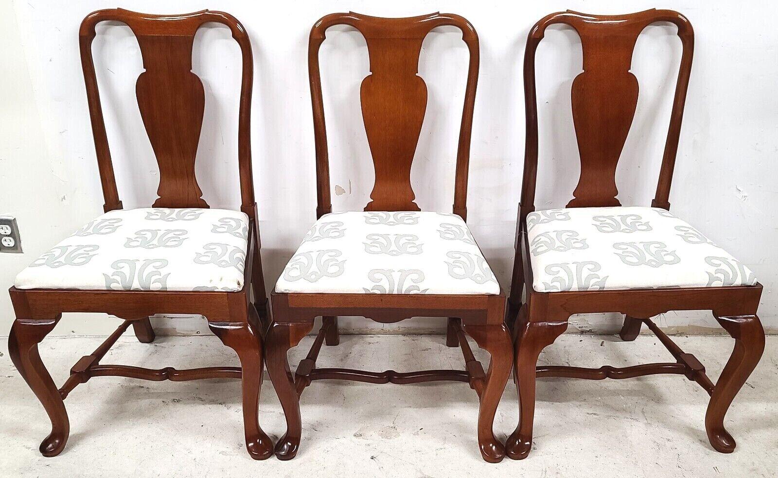 Offering One Of Our Recent Palm Beach Estate Fine Furniture Acquisitions Of 
A Set of 6 Mid-Century Solid Cherry Queen Anne Dining Chairs

Approximate Measurements in Inches
Armchairs:
39.75