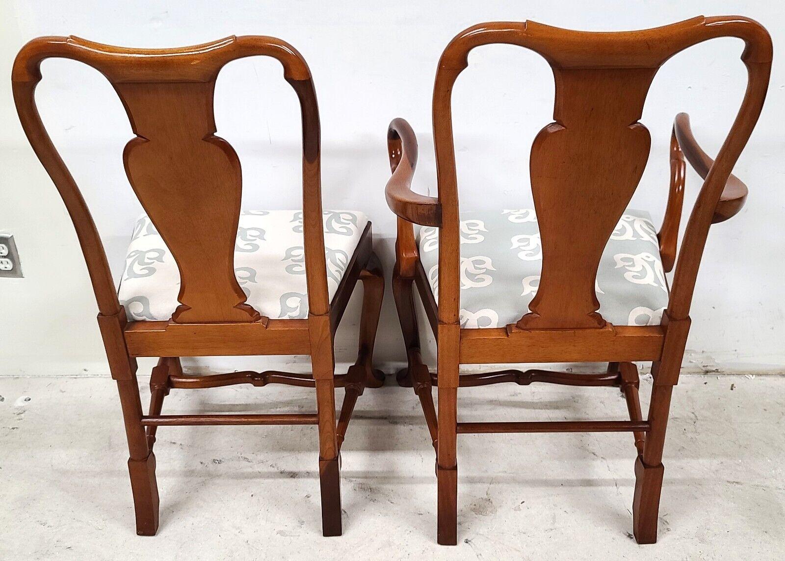 Mid Century Solid Cherry Queen Anne Dining Chairs, Set of 6 For Sale 3