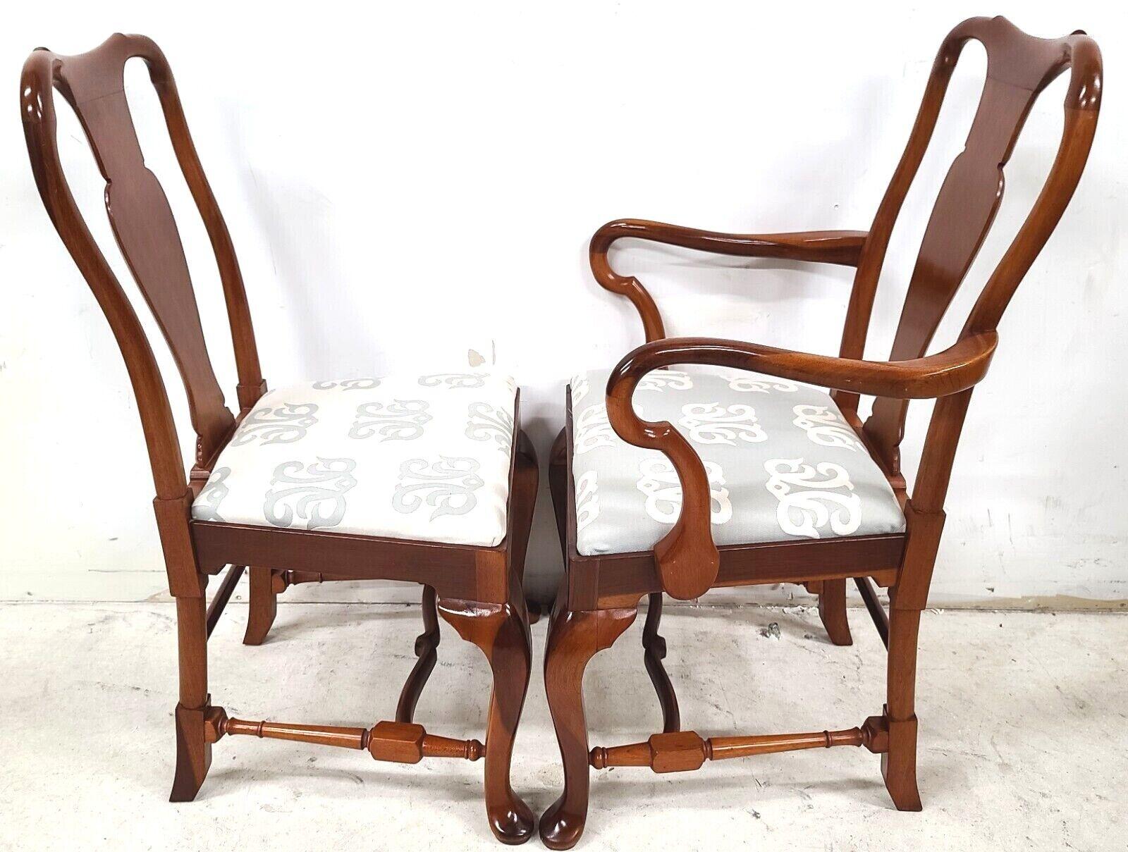 Mid Century Solid Cherry Queen Anne Dining Chairs, Set of 6 For Sale 5