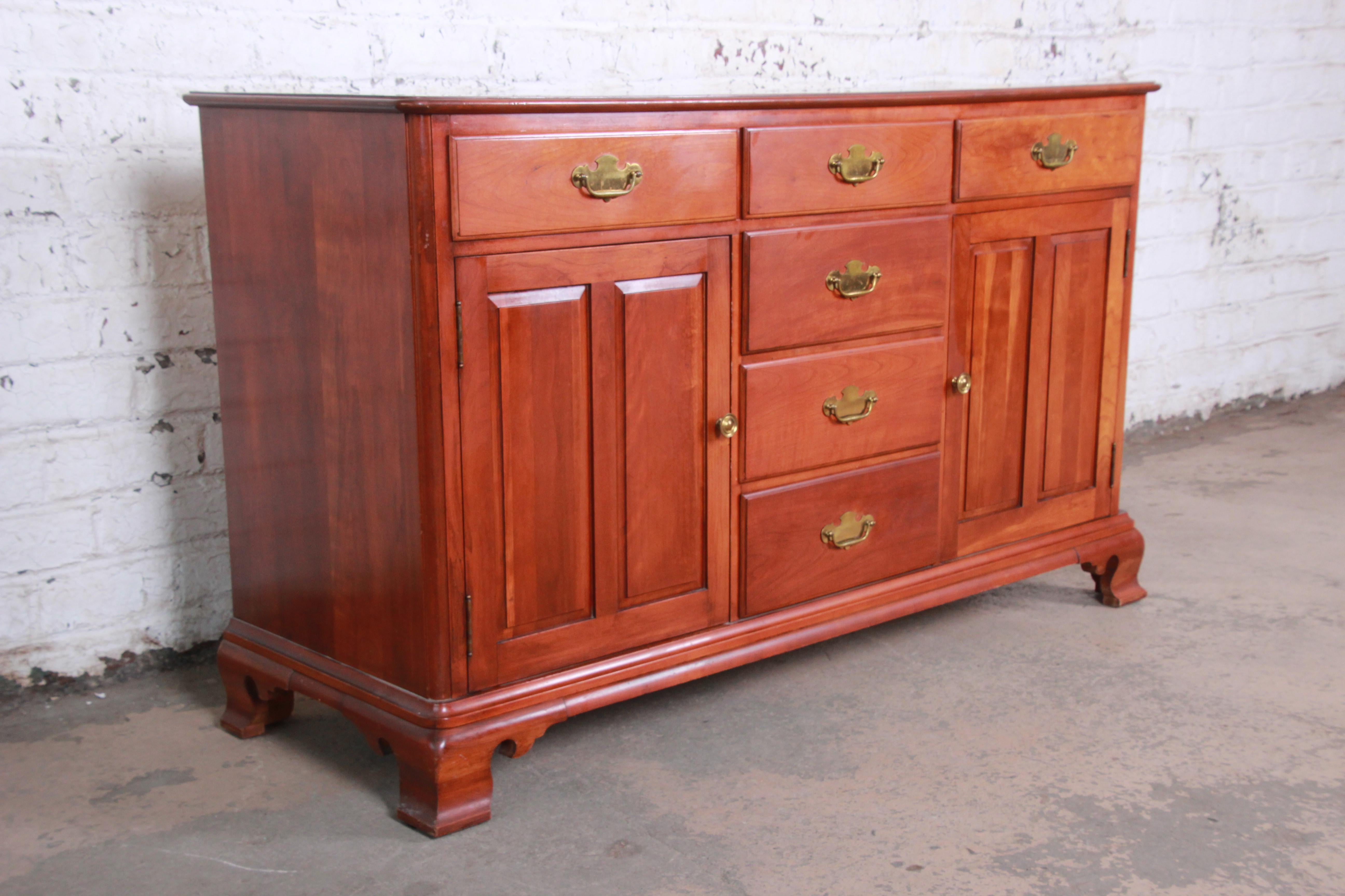 American Midcentury Solid Cherrywood Sideboard Credenza by Willet