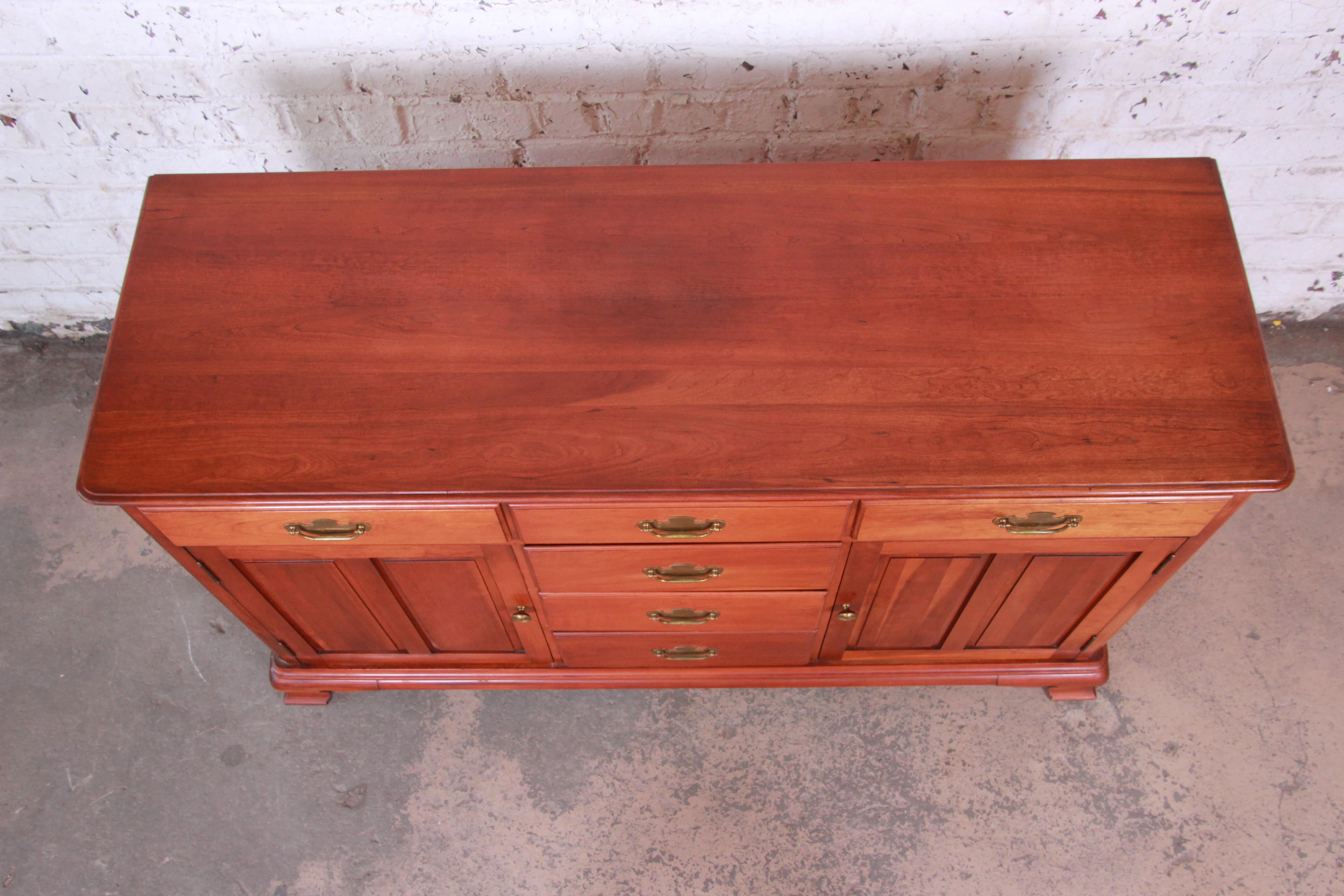 Midcentury Solid Cherrywood Sideboard Credenza by Willet In Good Condition In South Bend, IN