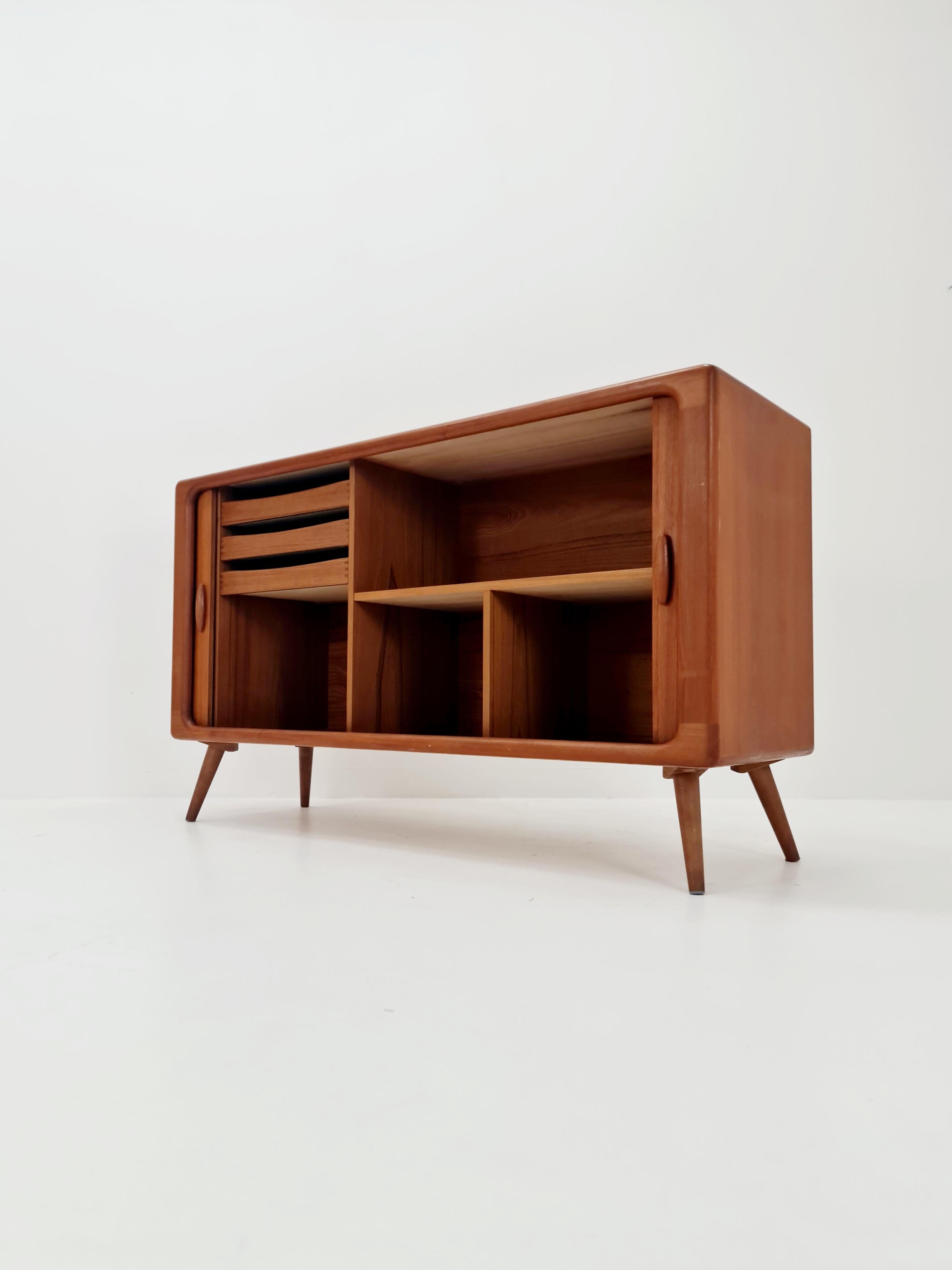 Mid century Solid Danish teak hallway cabinet, Record cabinet By Dyrlund 1960s 5