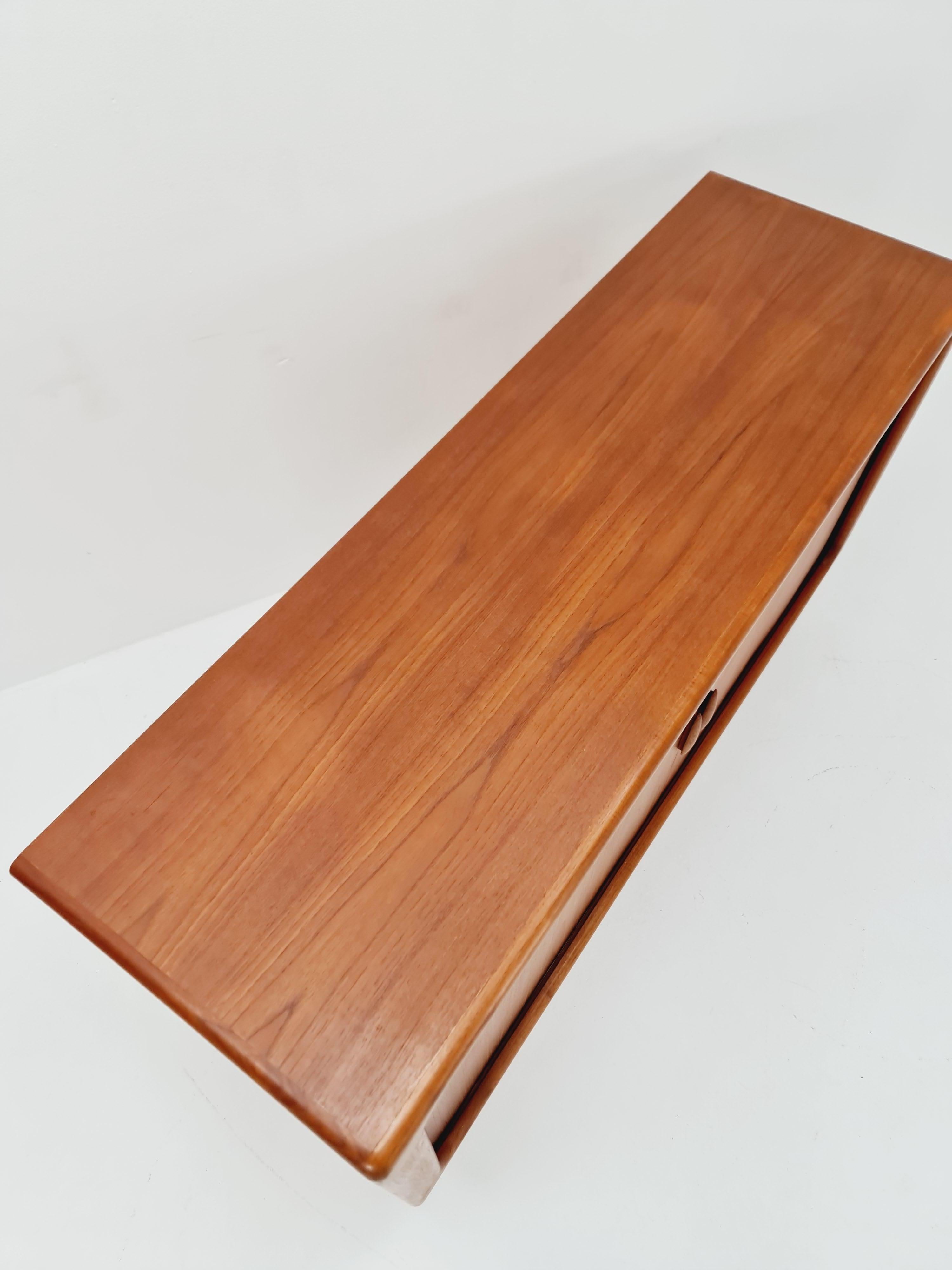Mid century Solid Danish teak hallway cabinet, Record cabinet By Dyrlund 1960s 1