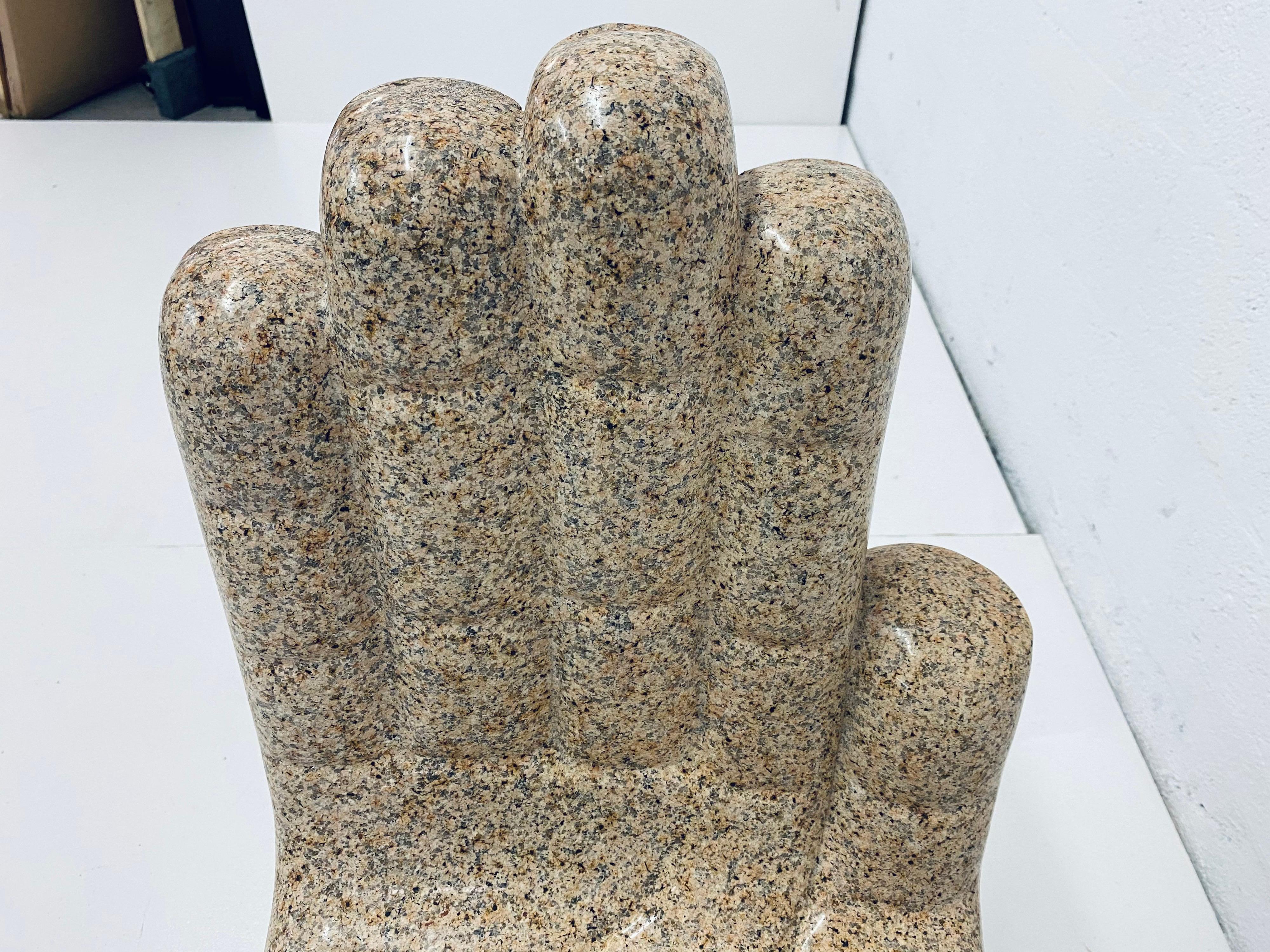 Mid-Century Solid Granite Carved Hand Chair Inspired by Pedro Friedeberg 7