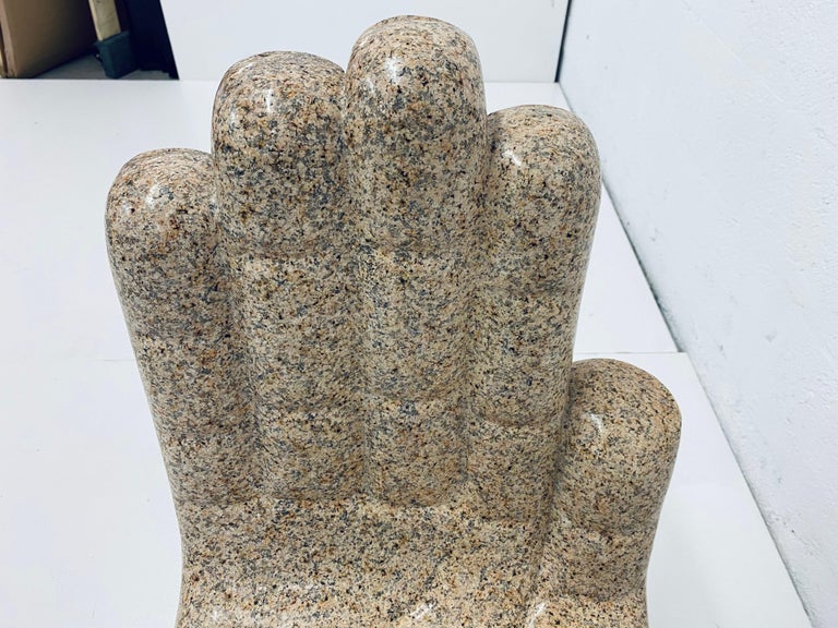 Mid-Century Solid Granite Carved Hand Chair Inspired by Pedro Friedeberg 10