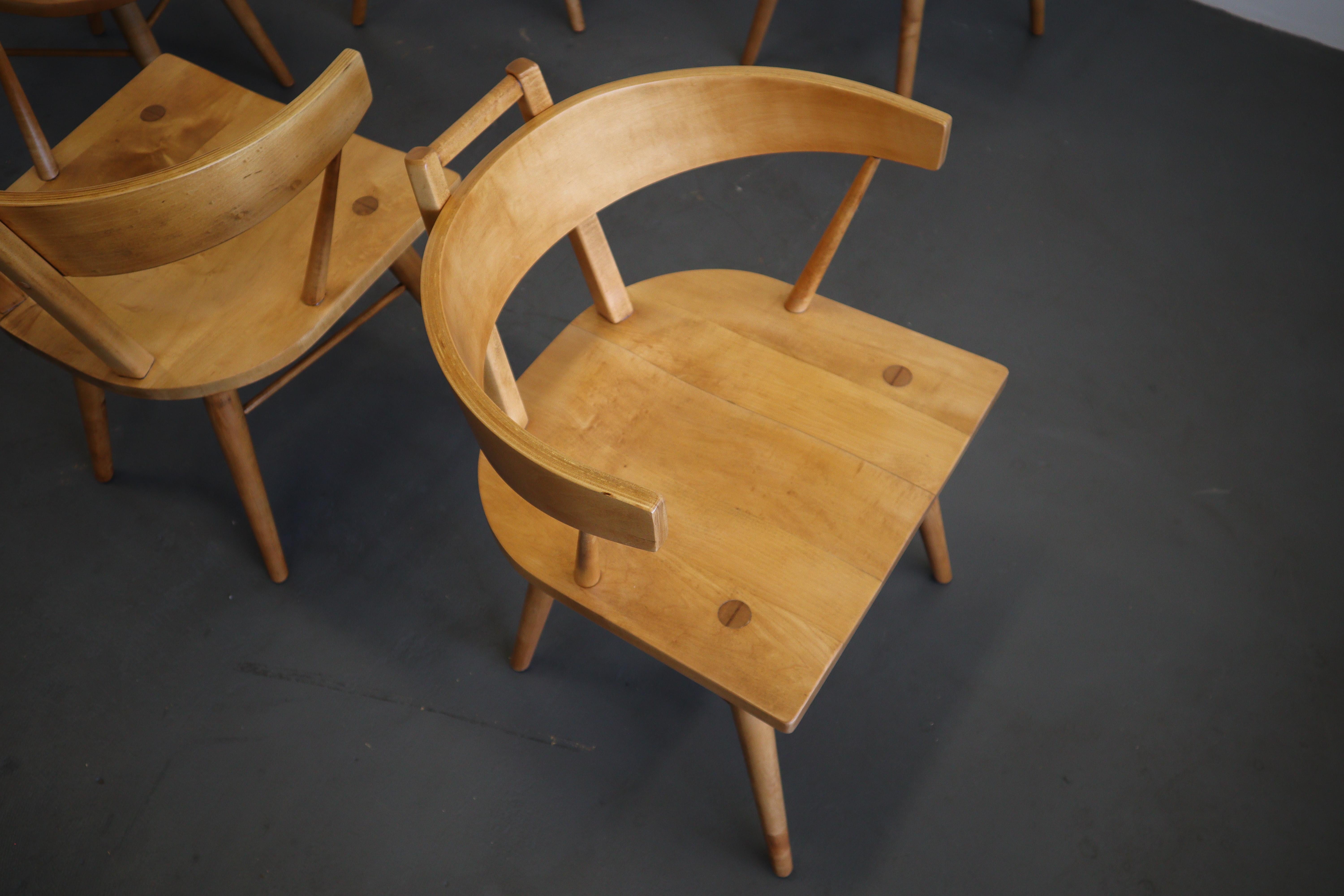 Mid-20th Century Mid Century Solid Maple Dining Chairs