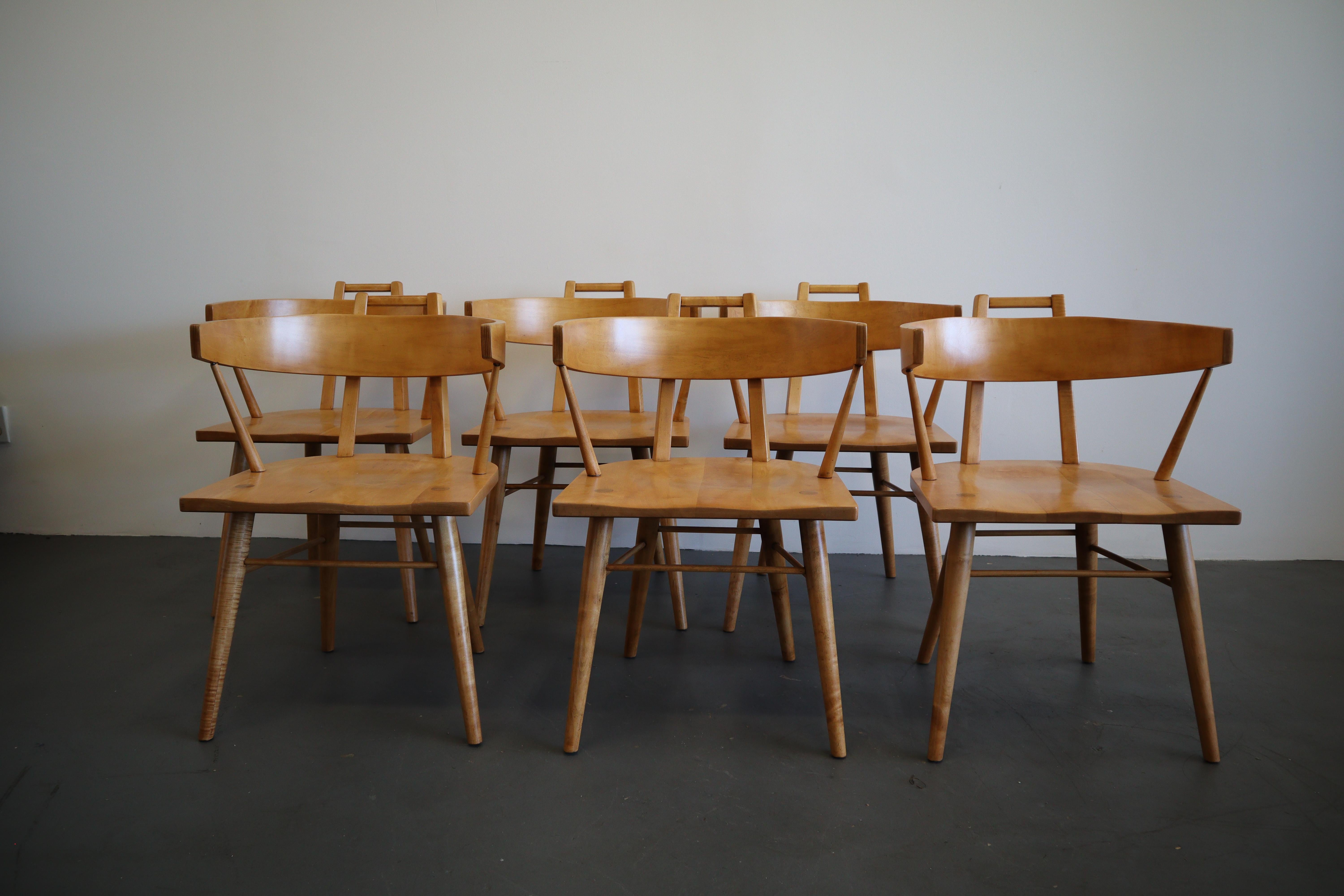 Mid Century Solid Maple Dining Chairs 3