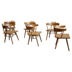Mid Century Solid Maple Dining Chairs