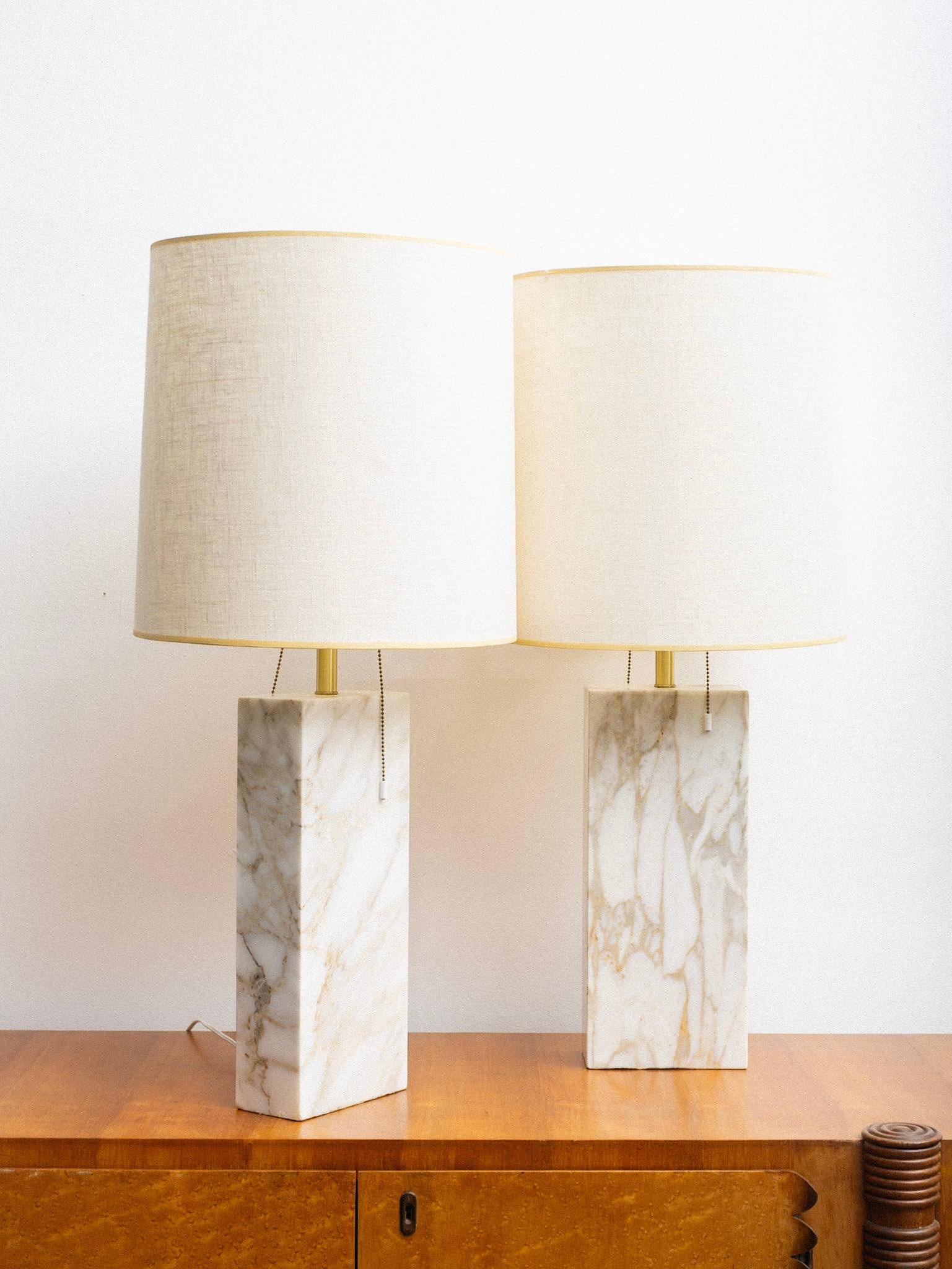 Mid Century Solid Marble Table Lamp For Sale 7