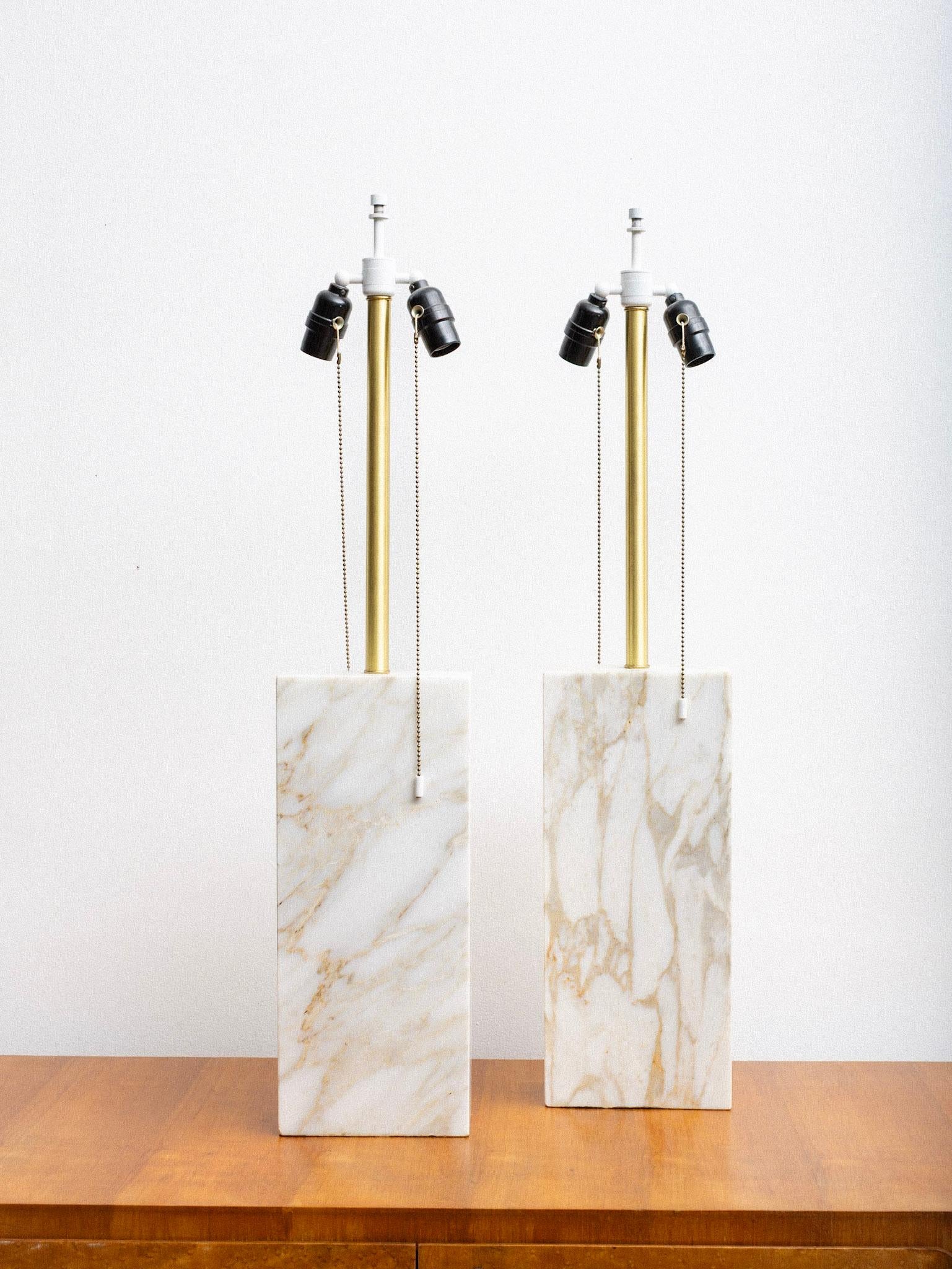 Mid Century Solid Marble Table Lamp For Sale 8