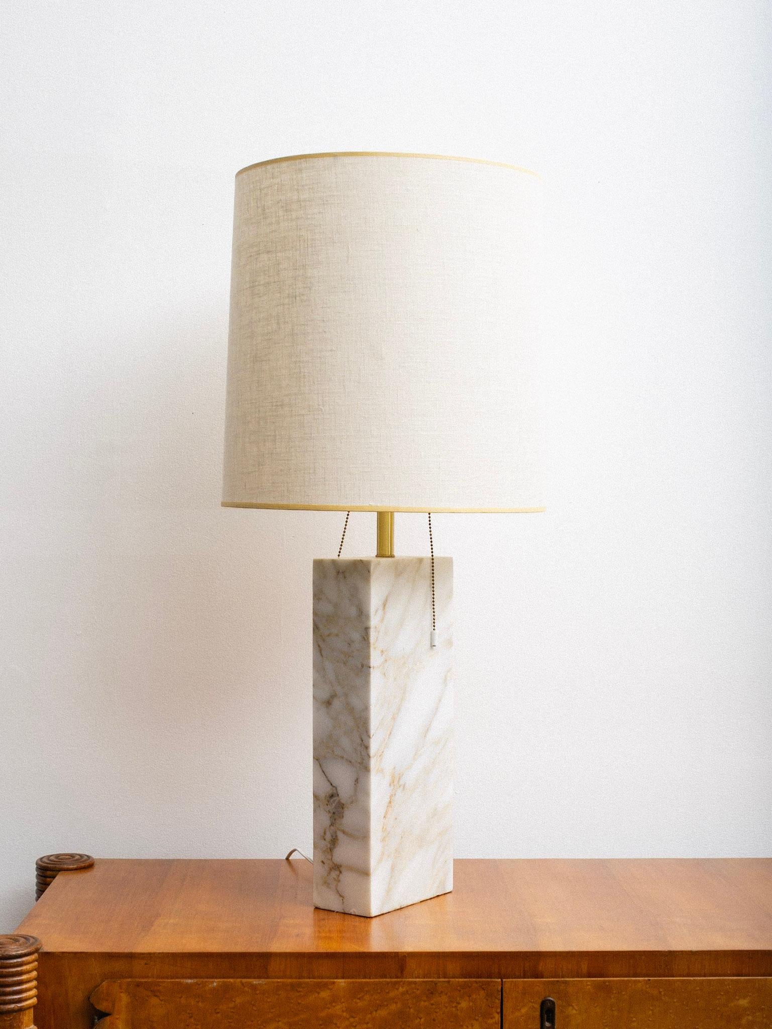 Mid Century Solid Marble Table Lamp For Sale 1