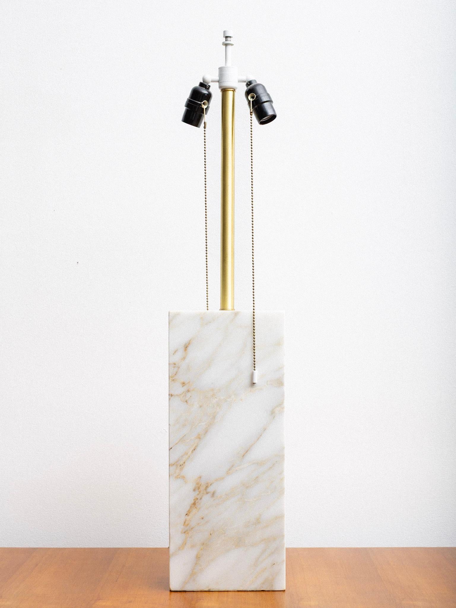 Mid Century Solid Marble Table Lamp For Sale 2