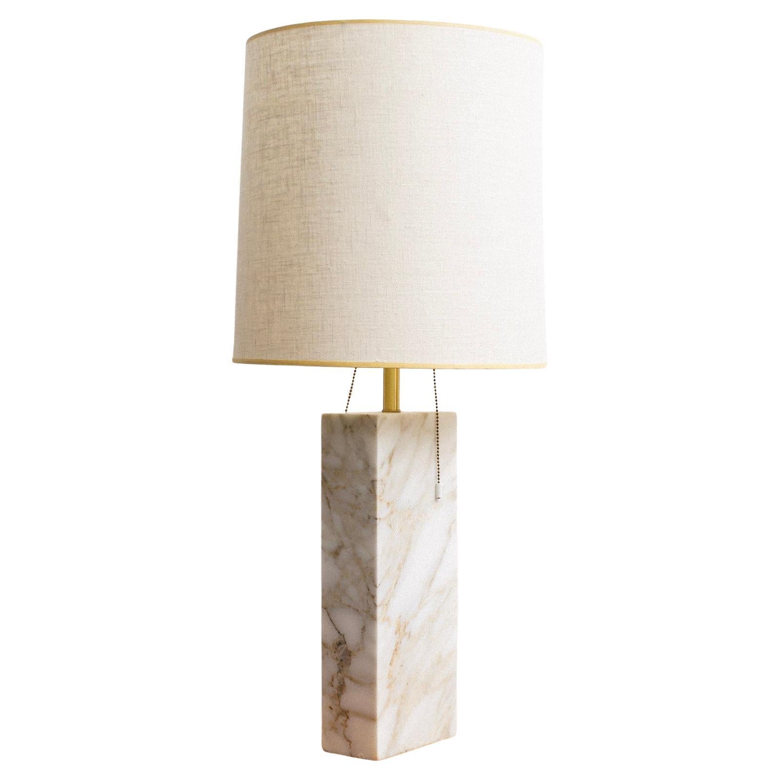 Mid Century Solid Marble Table Lamp For Sale