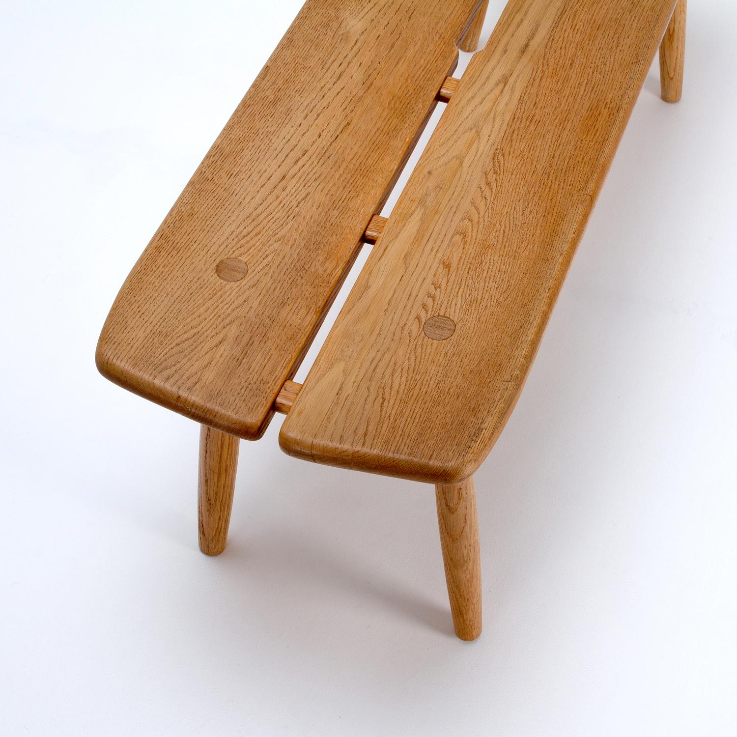 Mid Century Solid Oak Bench by Carl Gustaf Boulogner, Sweden, 1950s 5
