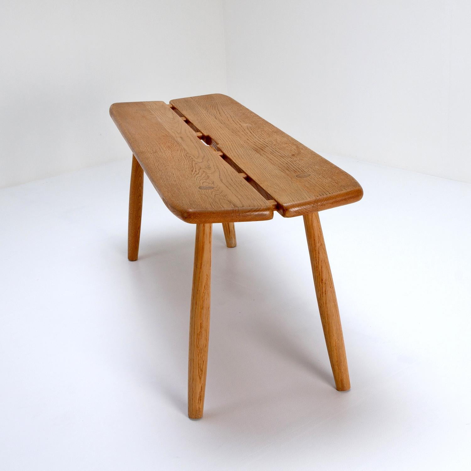 Mid-20th Century Mid Century Solid Oak Bench by Carl Gustaf Boulogner, Sweden, 1950s