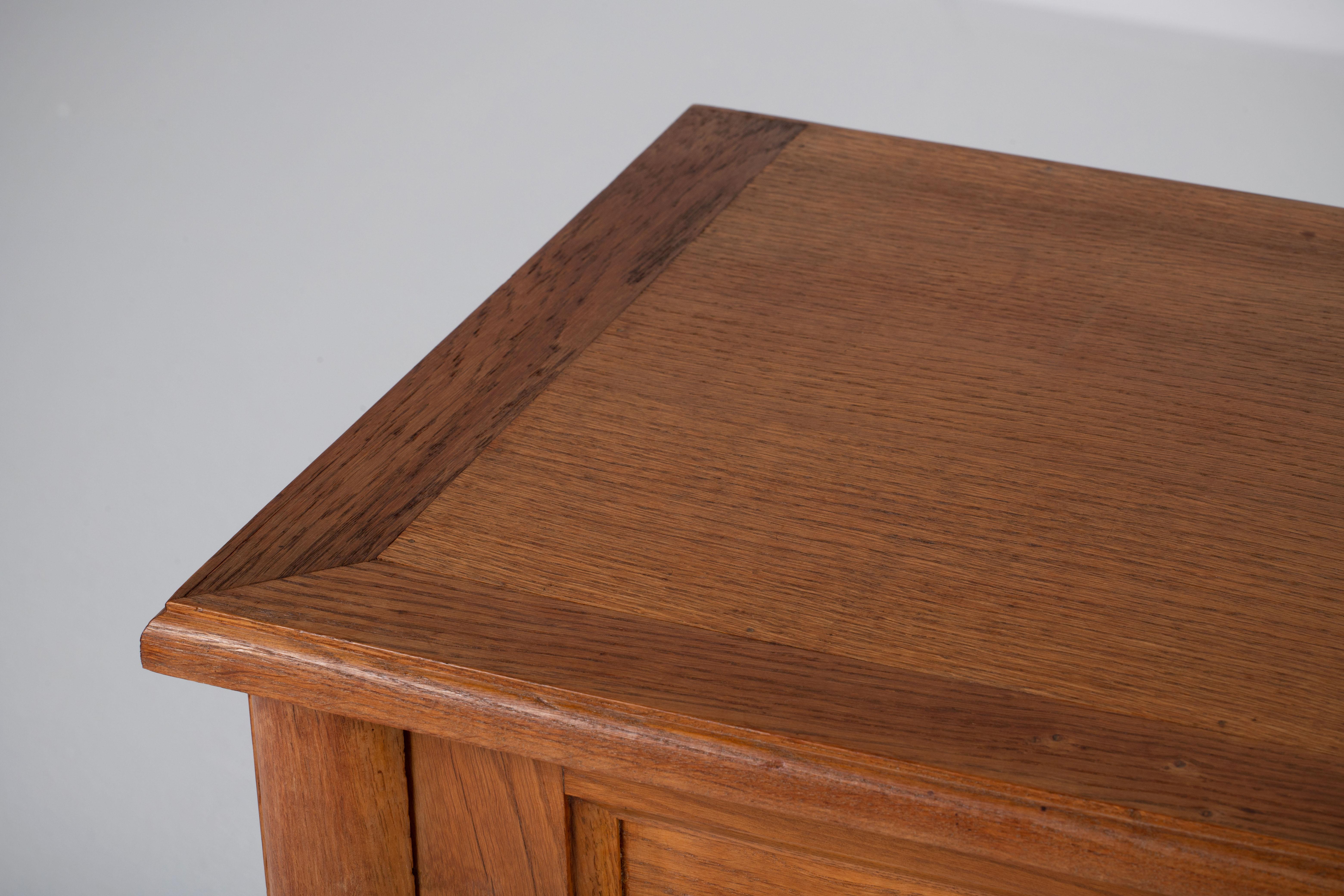 Mid-Century Solid Oak Cabinet, France, 1950s 6