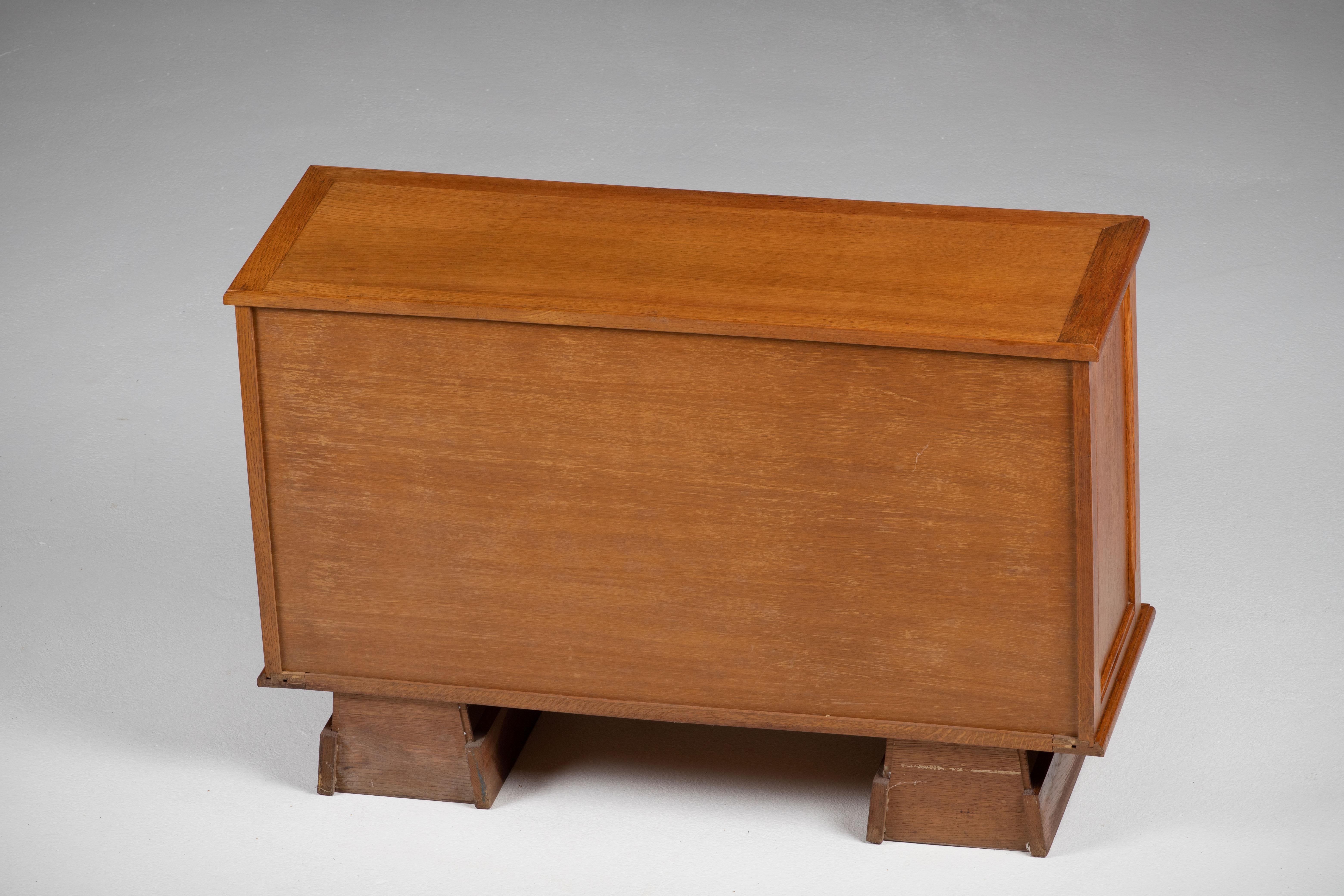 Mid-Century Solid Oak Cabinet, France, 1950s 9