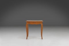 Mid-Century solid Oak carved Side Table, Belgium 1950s