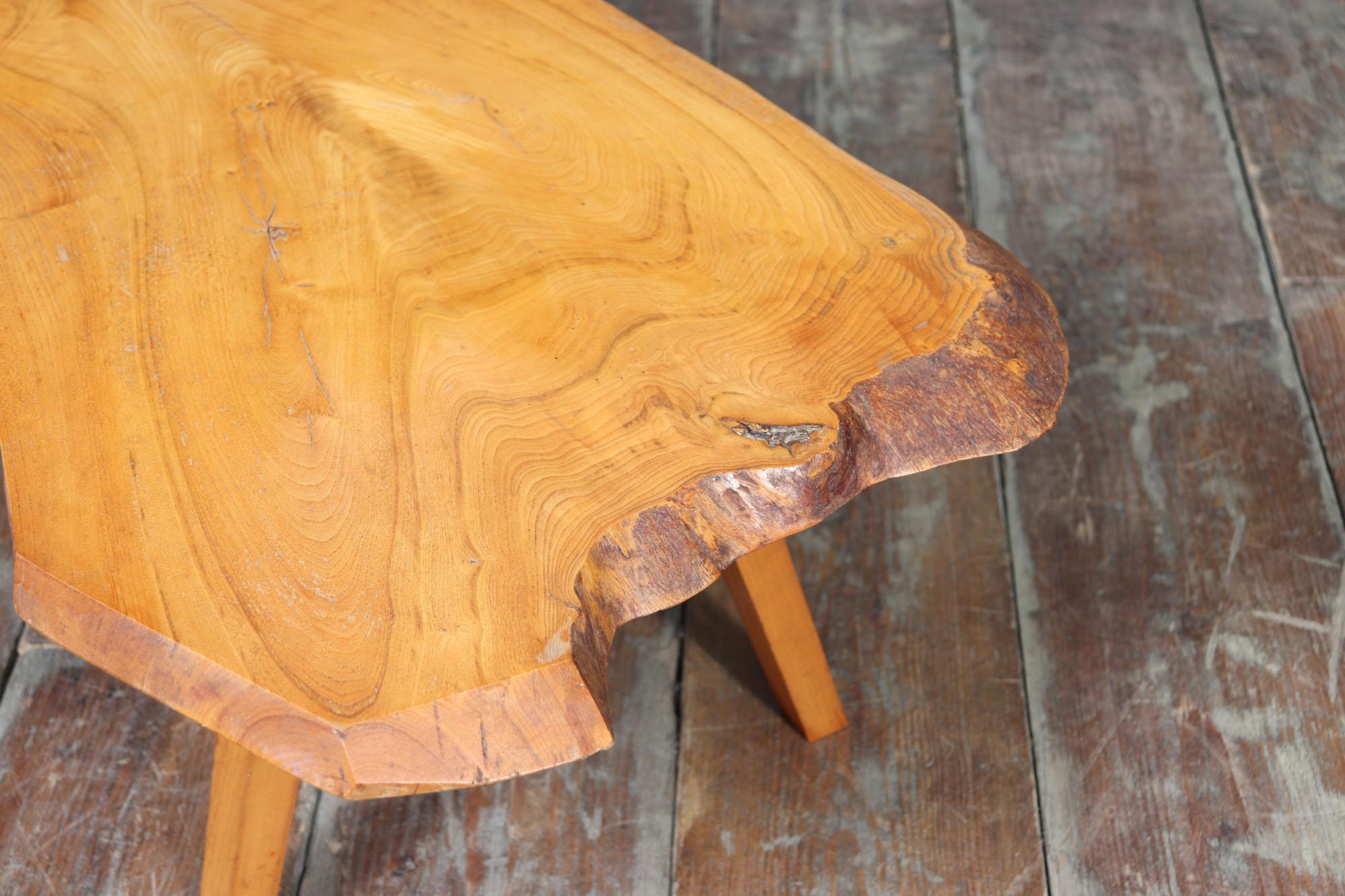 Mid-Century Solid Sycamore Live Edge Coffee Table For Sale 8