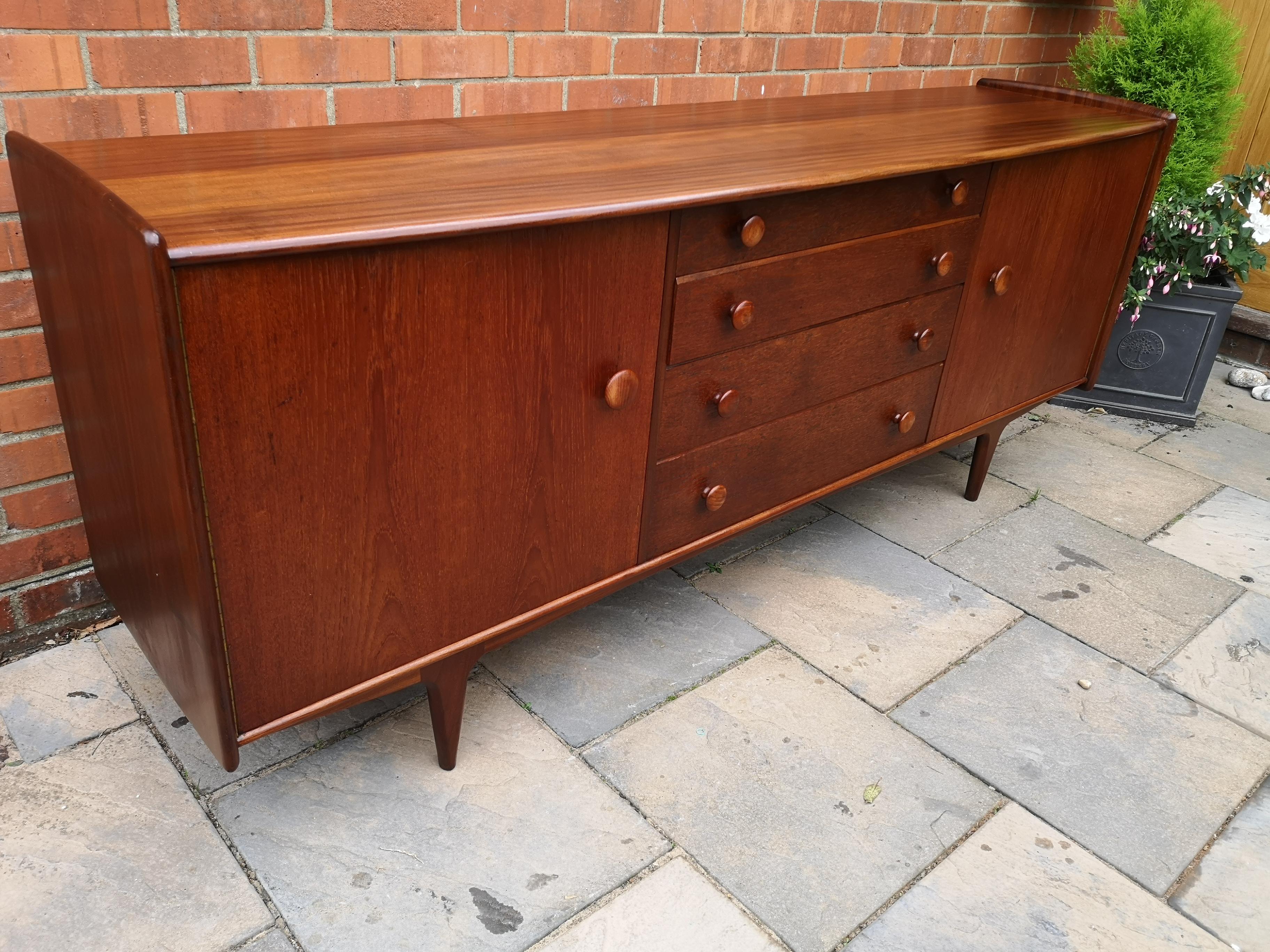 Midcentury Solid Teak and Afromosia Sideboard by John Herbert for A Younger Ltd For Sale 2