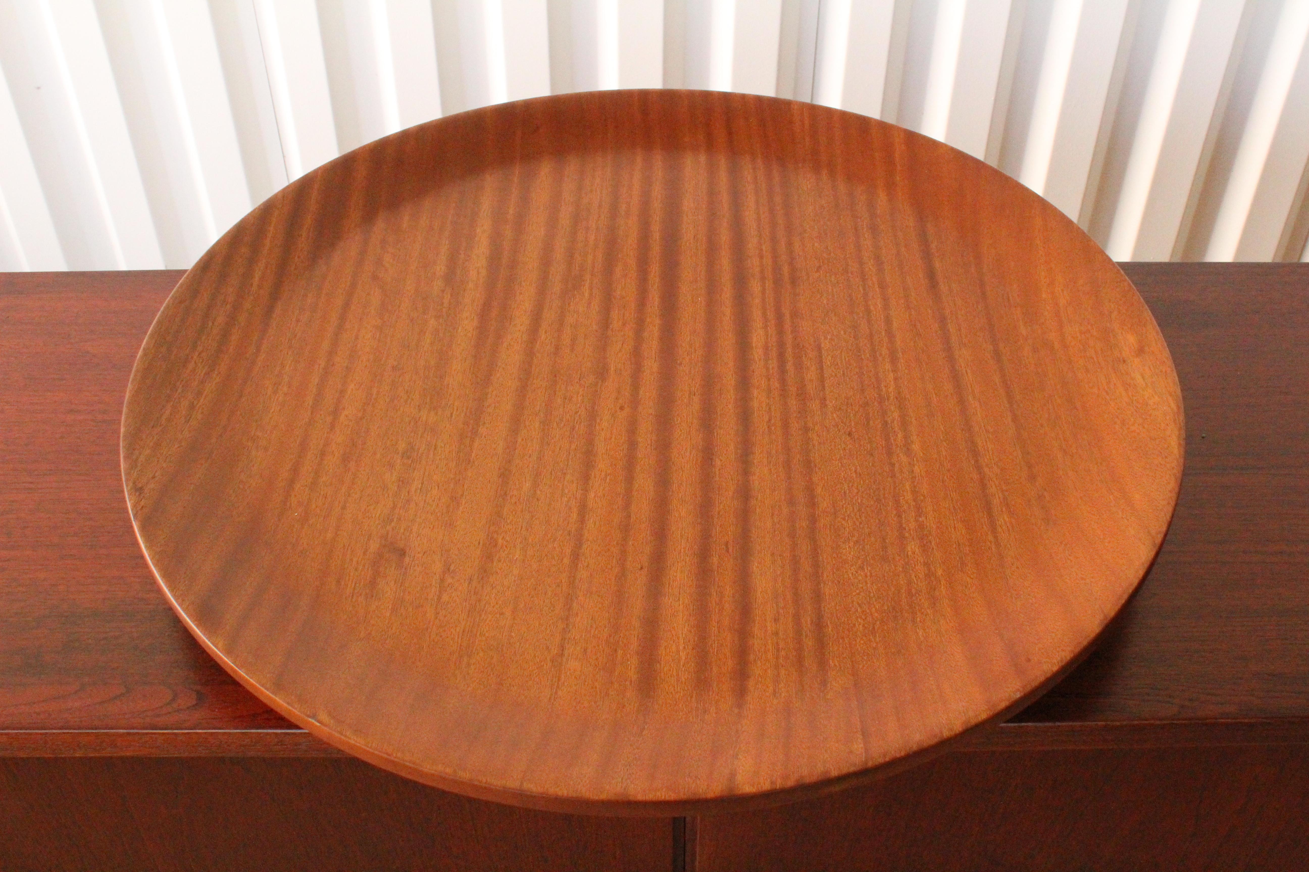 Solid teak shallow center bowl, perfect as a table center piece catch-all.