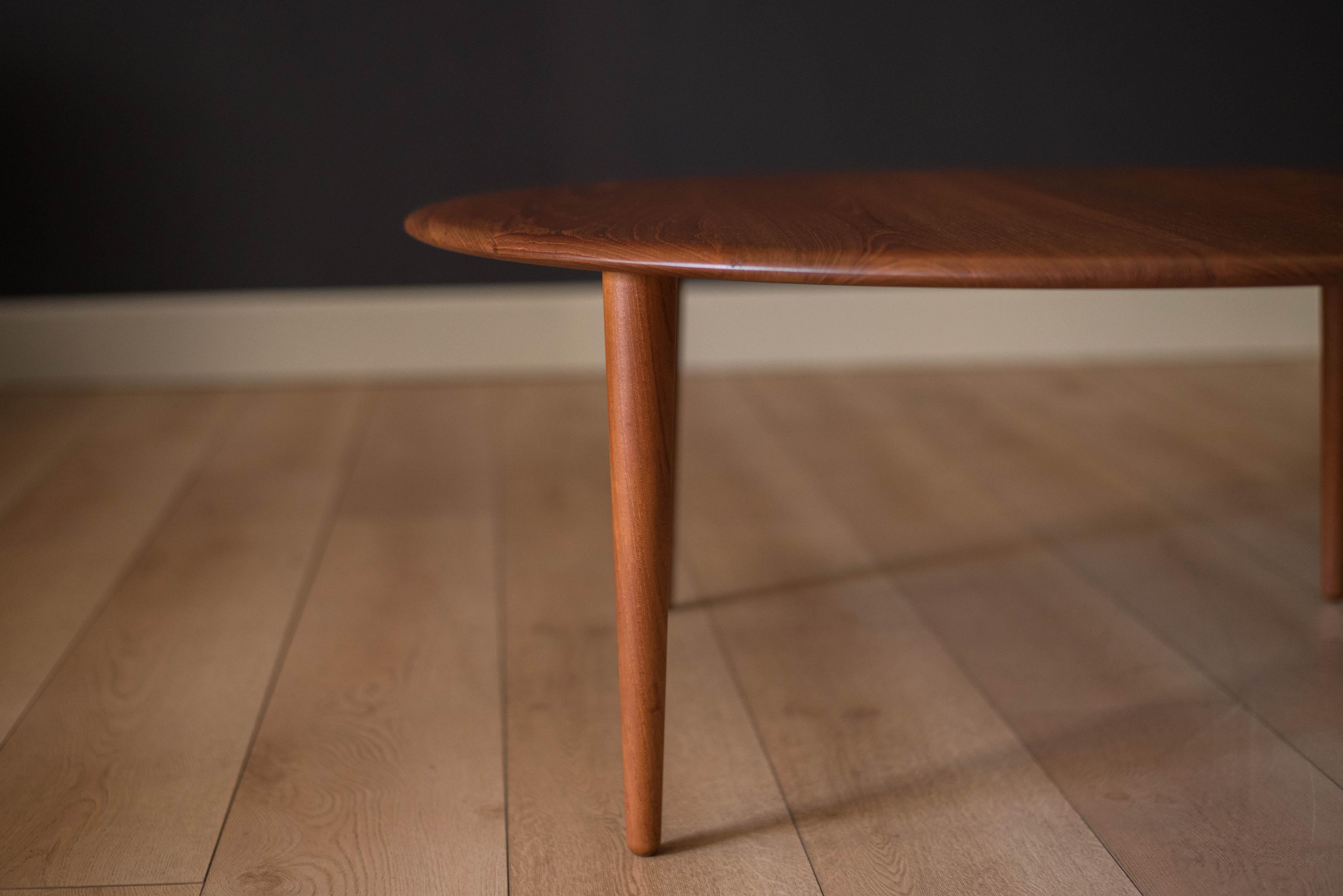 Mid Century Solid Teak Coffee Table by Peter Hvidt & Orla Molgaard Nielsen 2