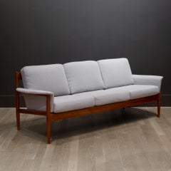 Midcentury Solid Teak Grete Jalk for Fance and Son Reupolstered Sofa circa 1960