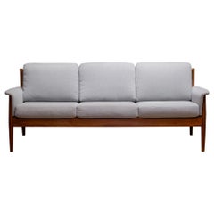 Midcentury Solid Teak Grete Jalk for Fance and Son Reupolstered Sofa circa 1960