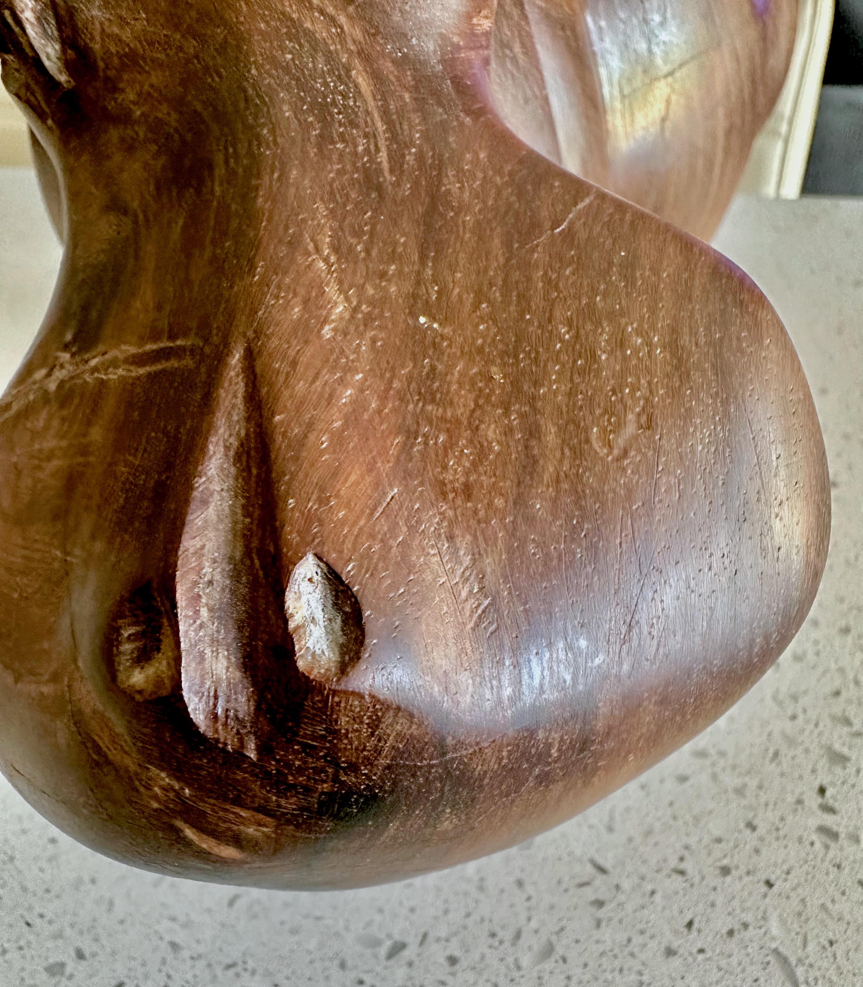 Mid-century Solid Teak Hand Carved Hippopotamus Hippo Sculpture For Sale 7