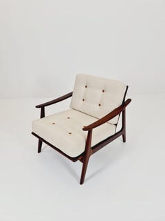 Sólido de mediados de siglo  tumbona de teca/ Sillón de Songal Denmark , años 60