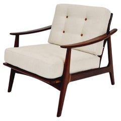 Mid Century Solid  teak lounge chair/ Easy chair by Songal Denmark , 1960s